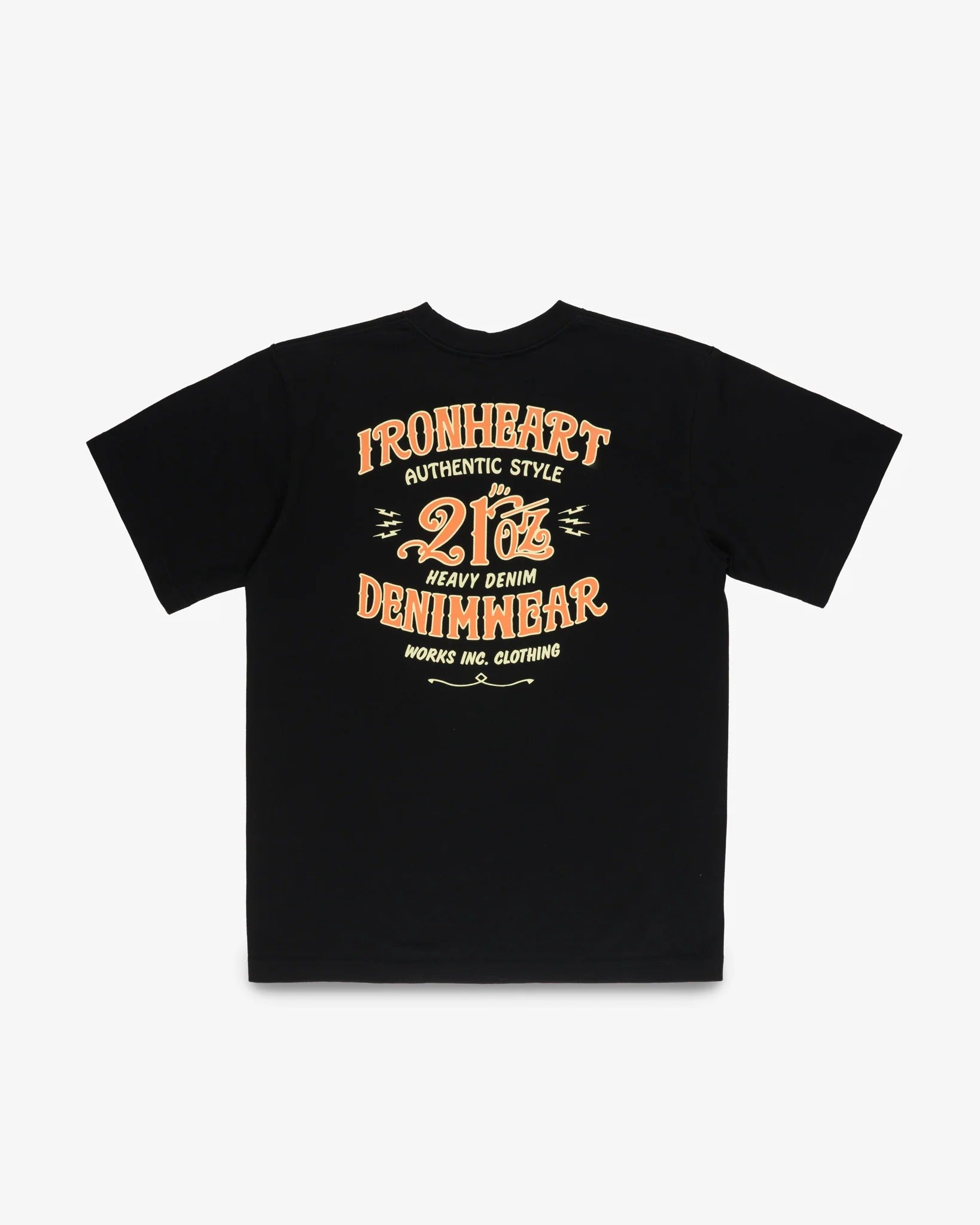 IHT-2603-BLK 7.5OZ PRINTED LOOPWHEEL CREW NECK T-SHIRT - BLACK