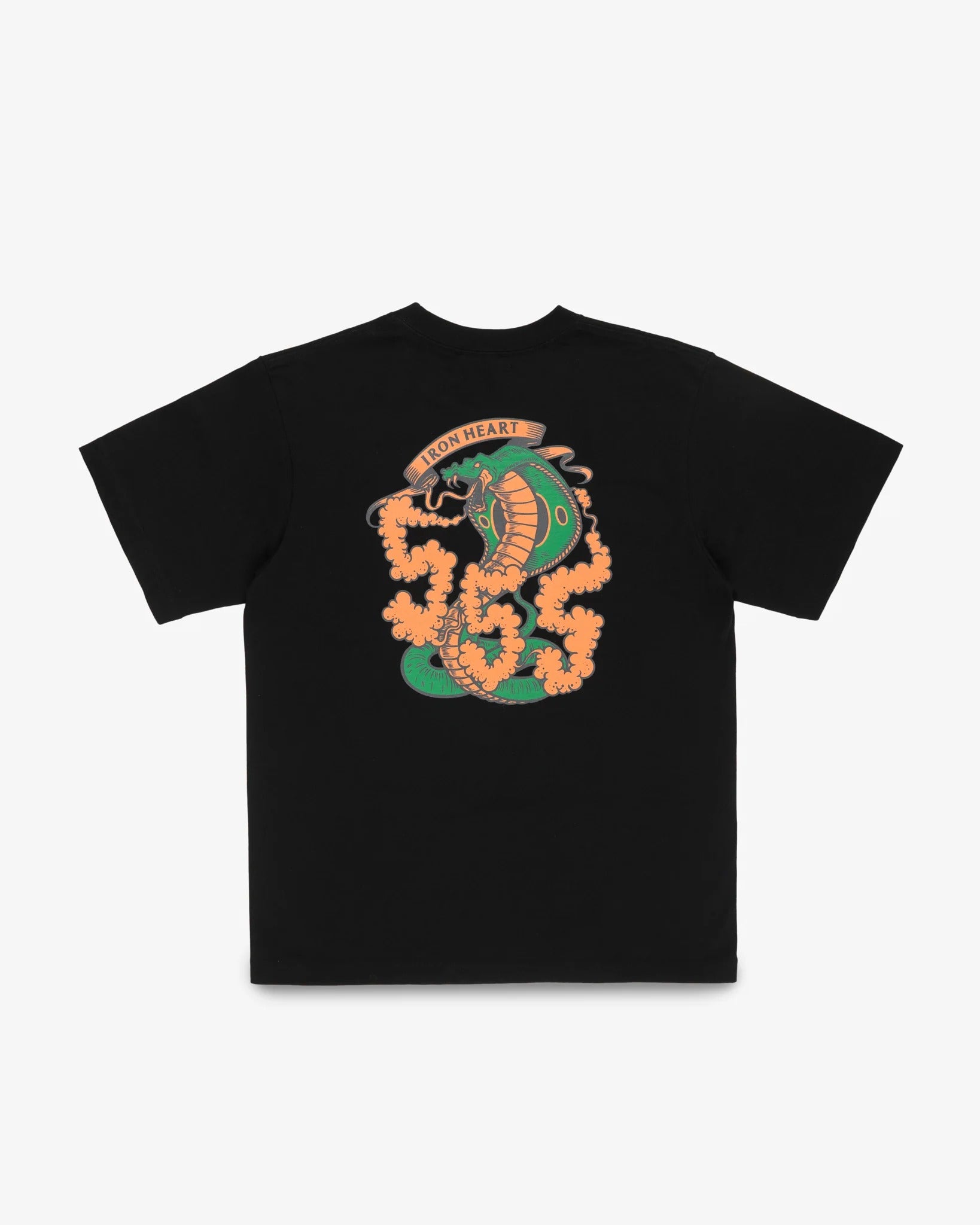 IHT-555-BLK 7.5OZ PRINTED LOOPWHEEL CREW NECK T-SHIRT - BLACK