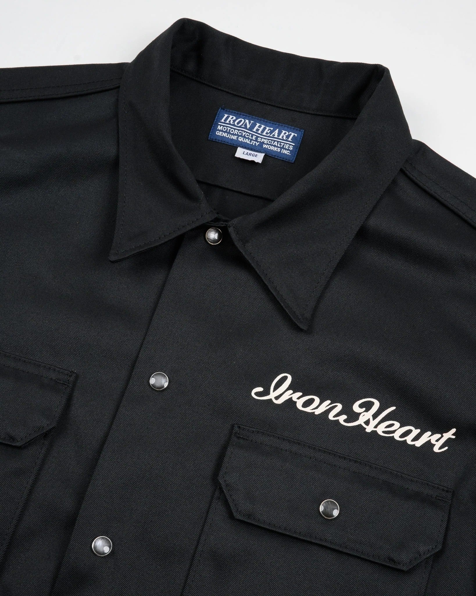 IHSH-446-BLK 9.6OZ T/C SHORT SLEEVED MECHANIC SHIRT - BLACK