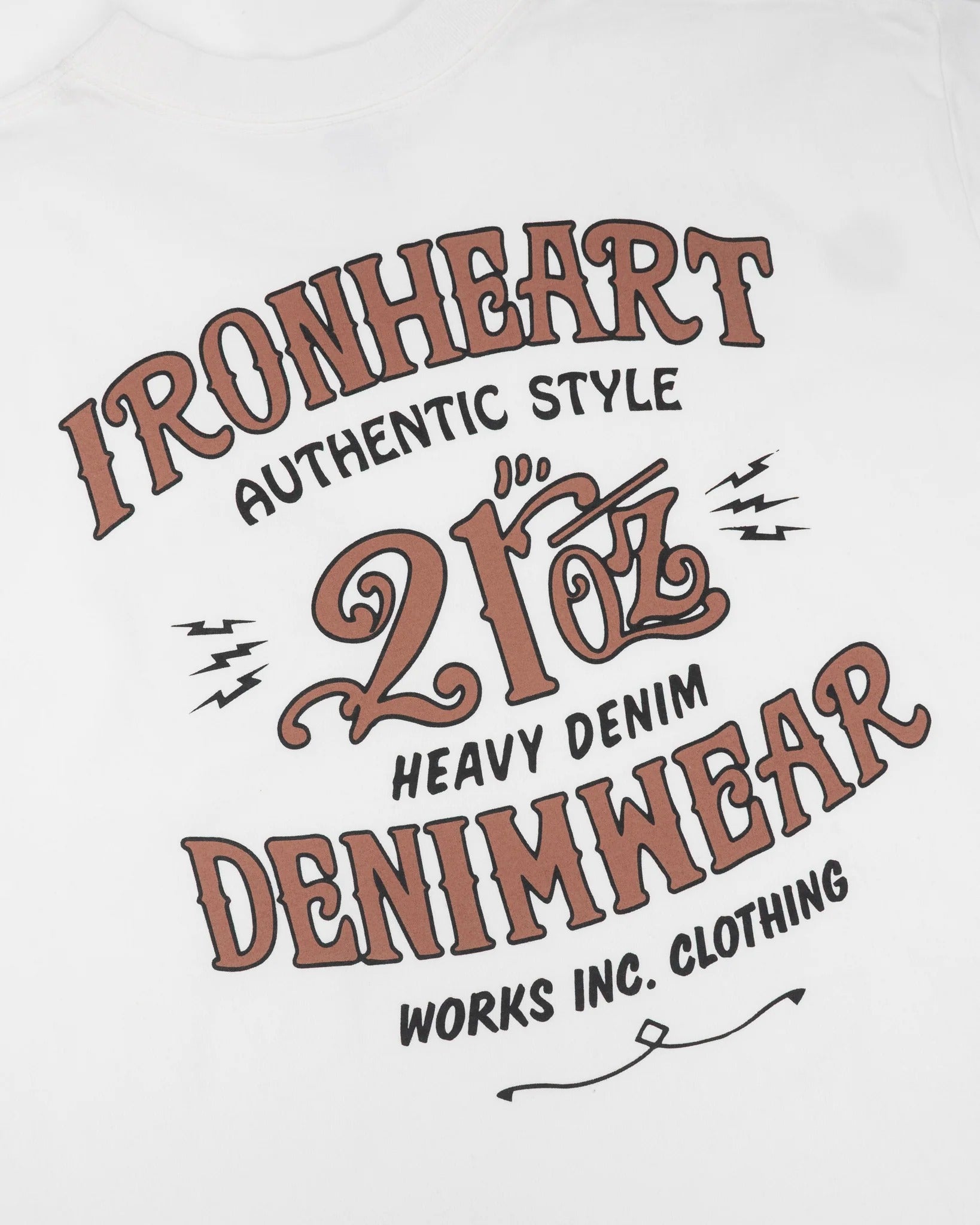 IHT-2603-WHT 7.5OZ PRINTED LOOPWHEEL CREW NECK T-SHIRT - WHITE