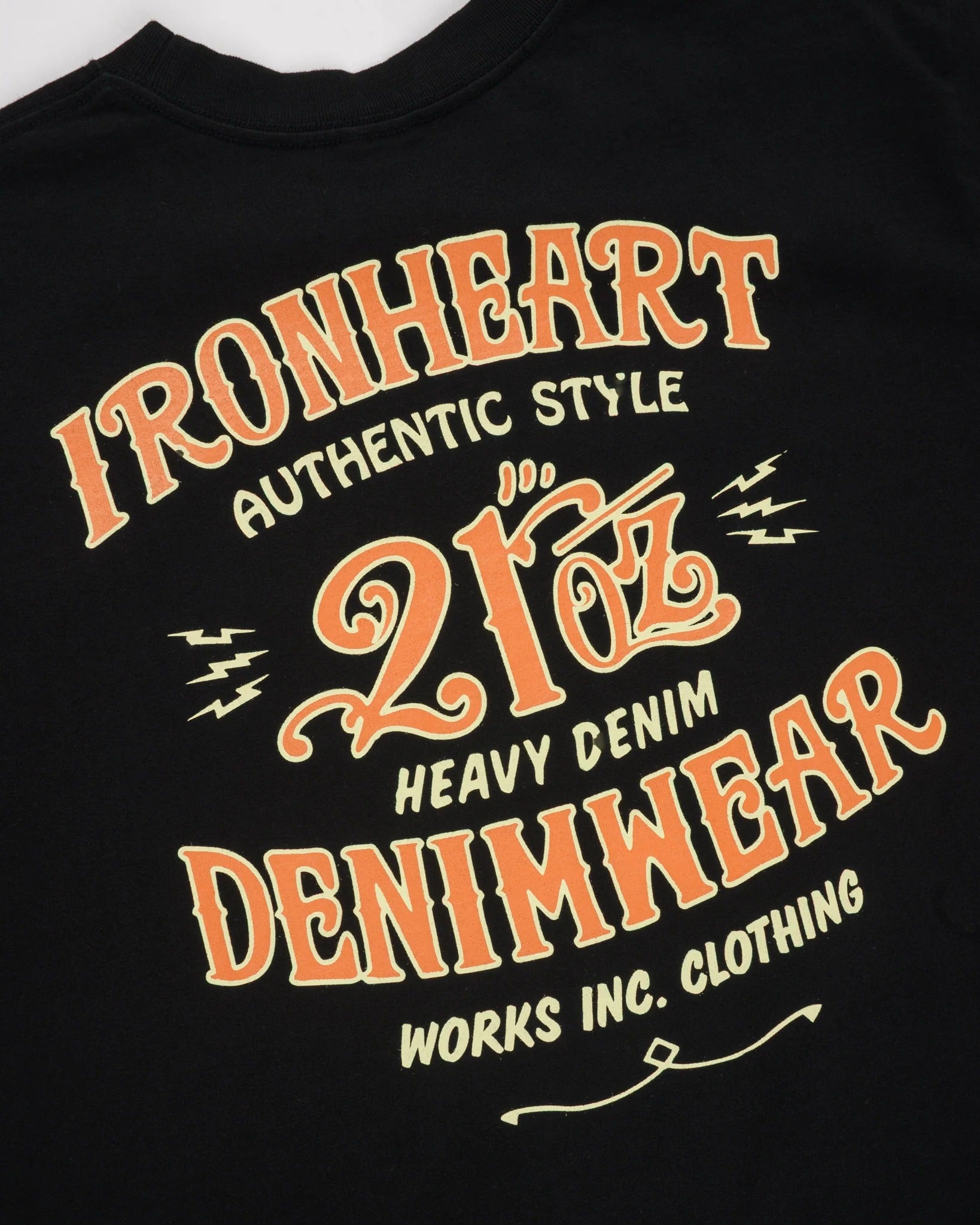 IHT-2603-BLK 7.5OZ PRINTED LOOPWHEEL CREW NECK T-SHIRT - BLACK