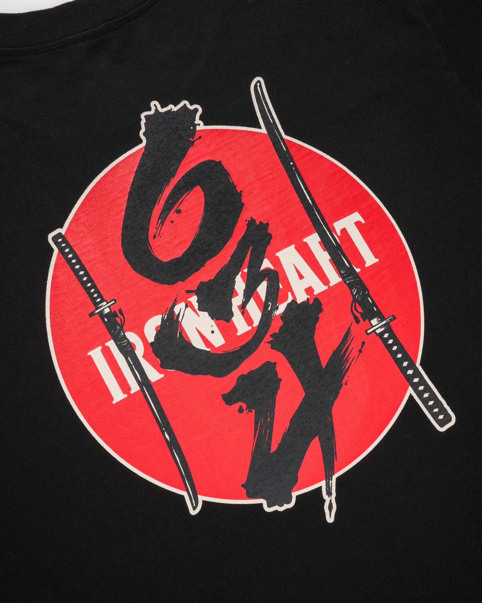 IHT-634-BLK 7.5OZ PRINTED LOOPWHEEL CREW NECK T-SHIRT - BLACK