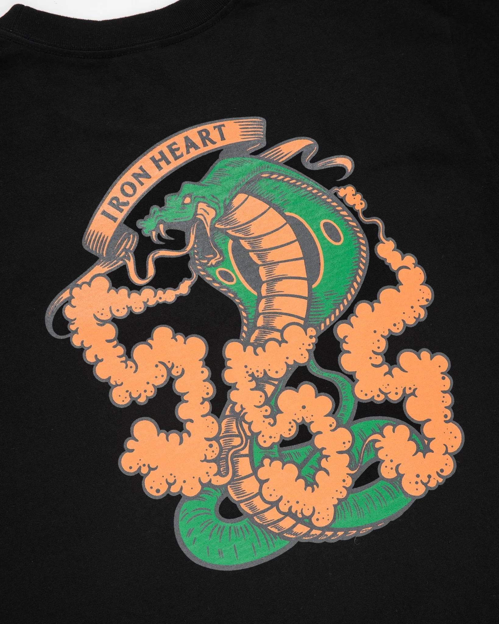 IHT-555-BLK 7.5OZ PRINTED LOOPWHEEL CREW NECK T-SHIRT - BLACK