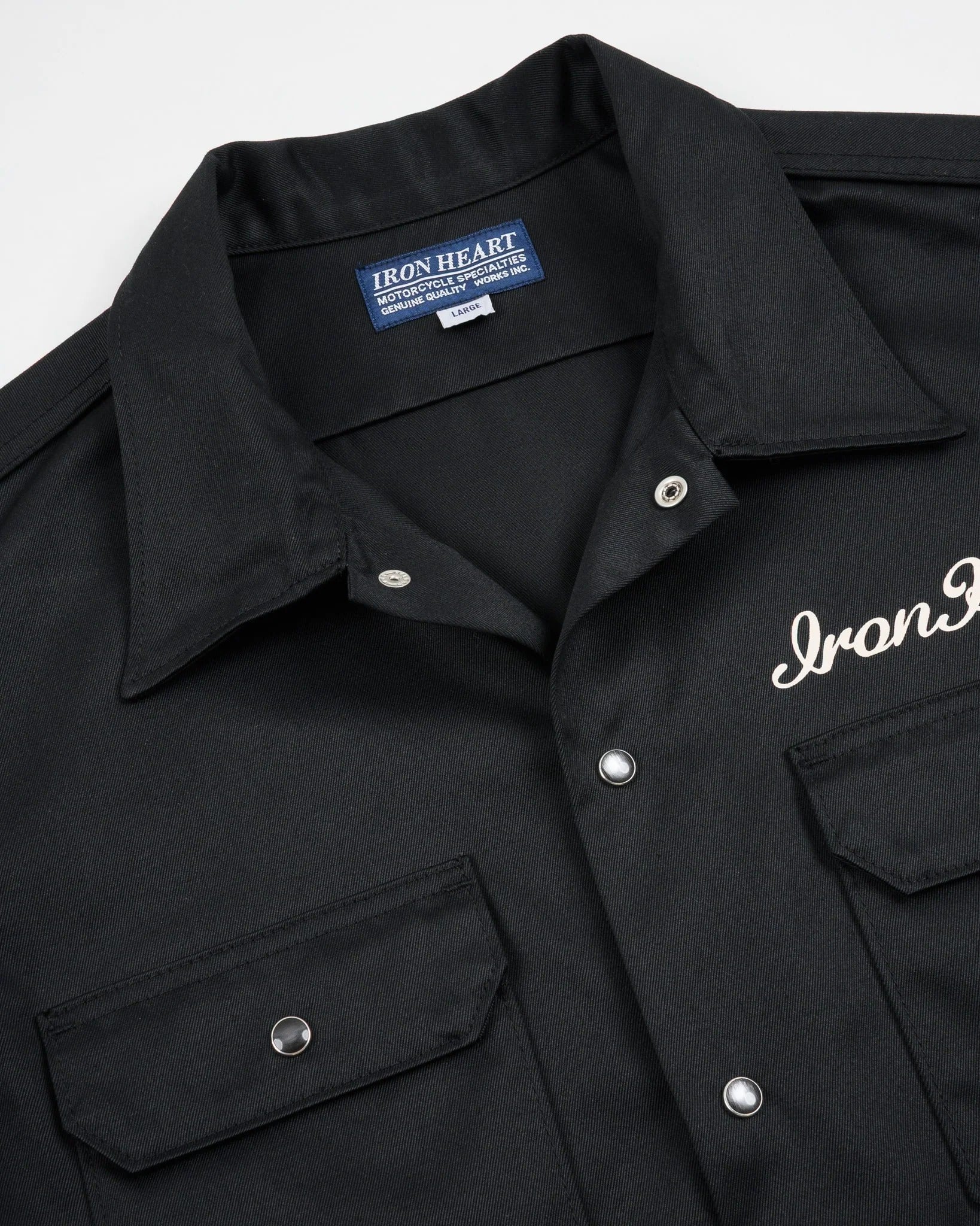 IHSH-446-BLK 9.6OZ T/C SHORT SLEEVED MECHANIC SHIRT - BLACK