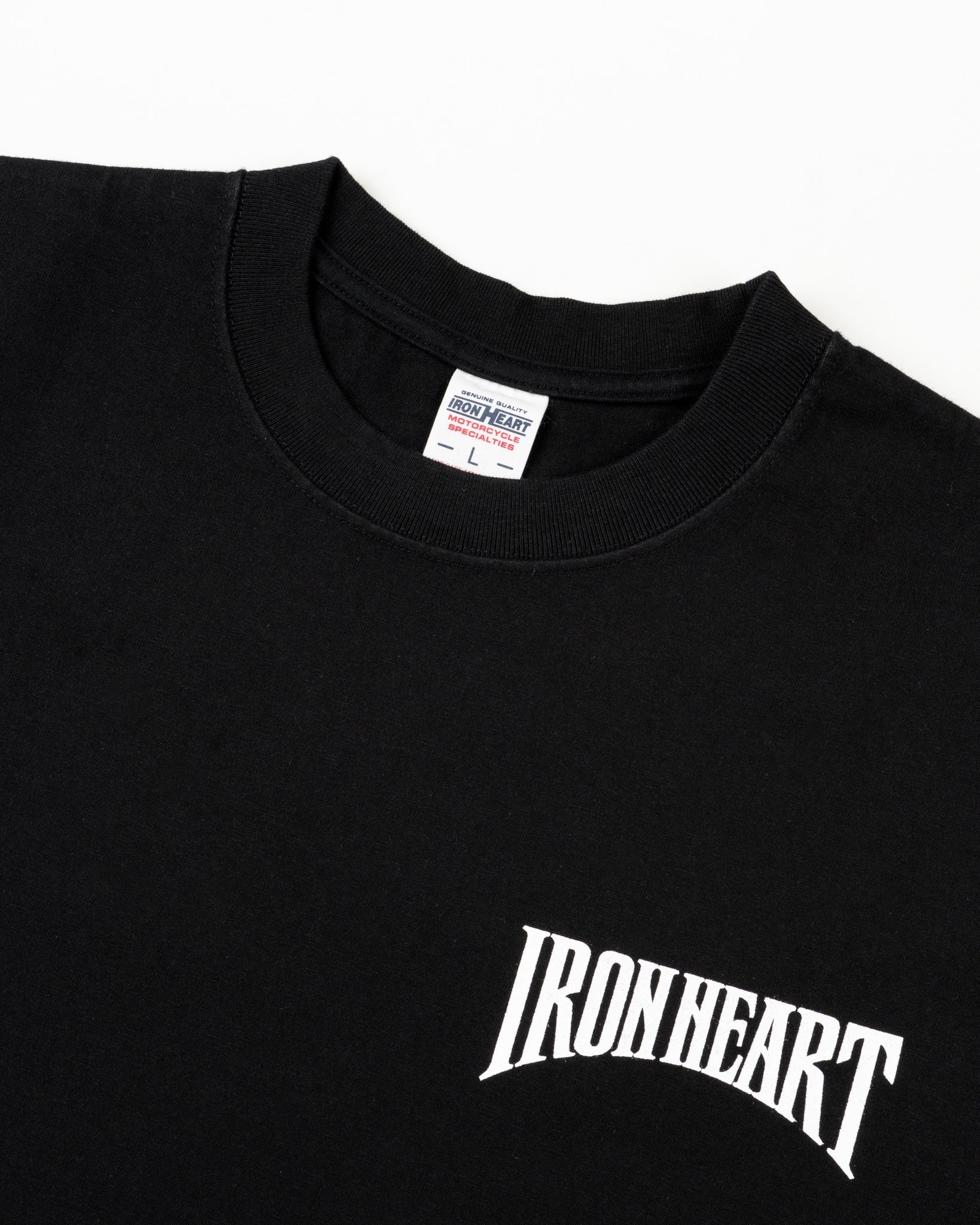 IHT-2601-BLK 7.5OZ PRINTED LOOPWHEEL CREW NECK T-SHIRT - BLACK