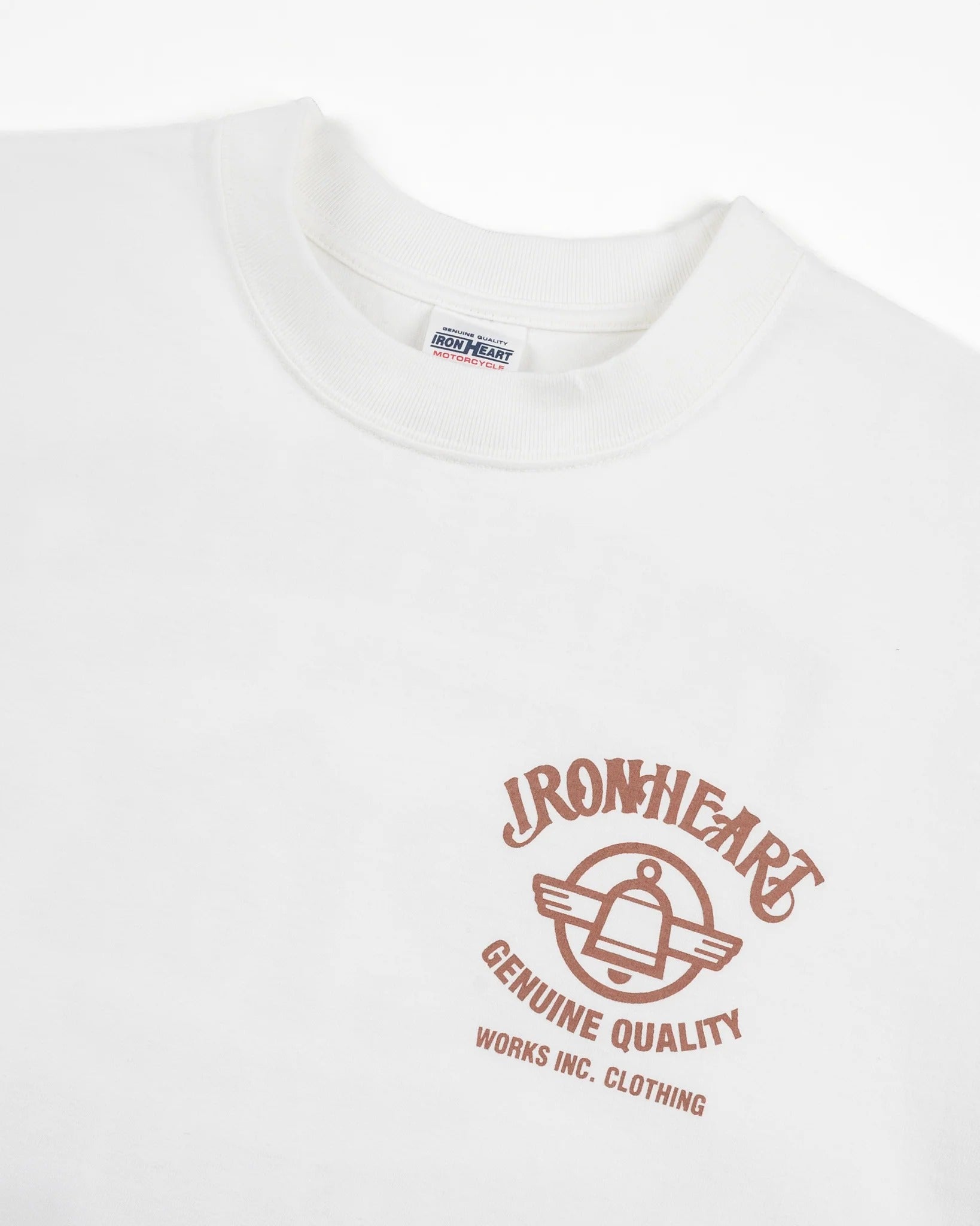 IHT-2603-WHT 7.5OZ PRINTED LOOPWHEEL CREW NECK T-SHIRT - WHITE