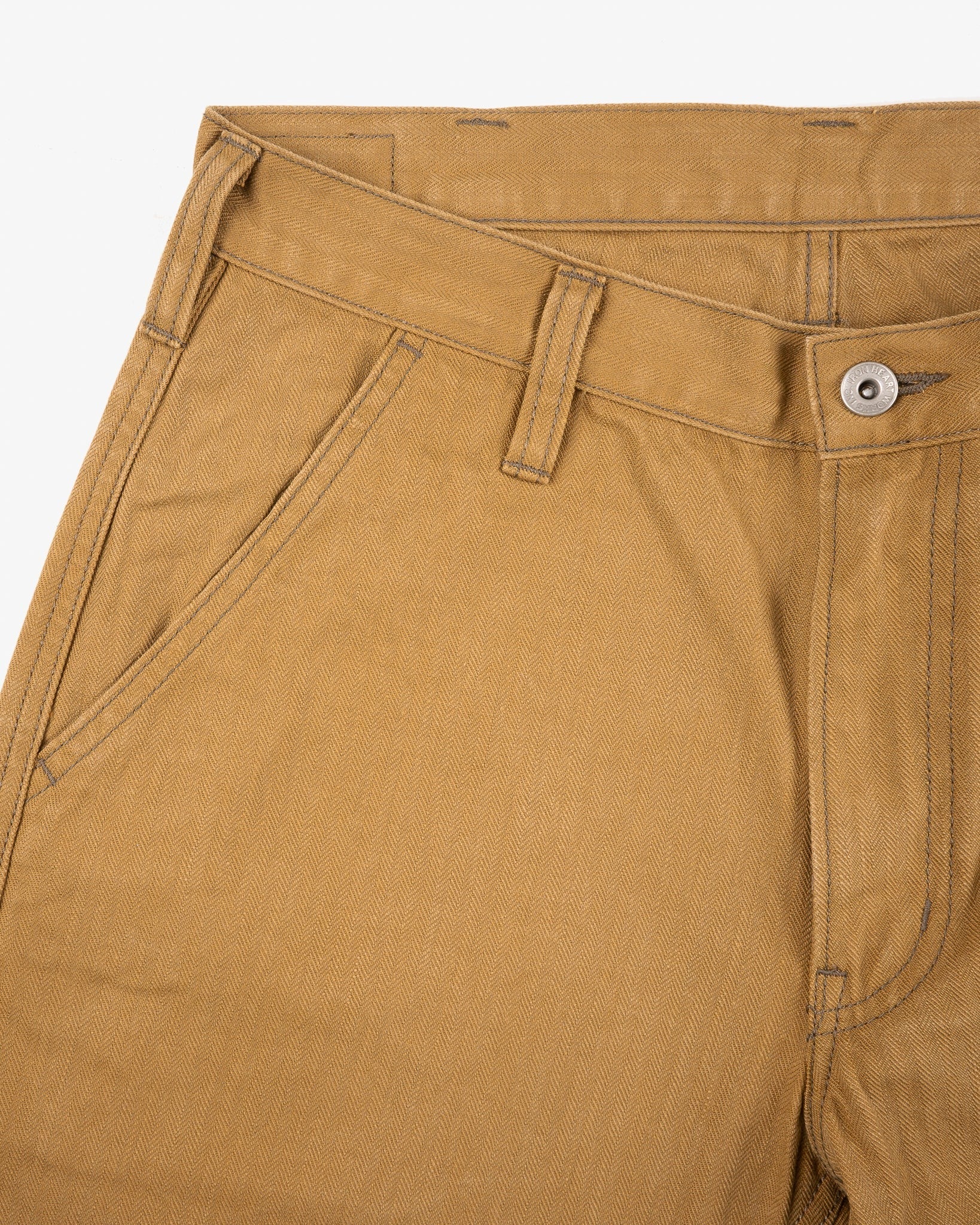 IH-748-BRN 10OZ HERRINGBONE WIDE WORK PANTS - BROWN
