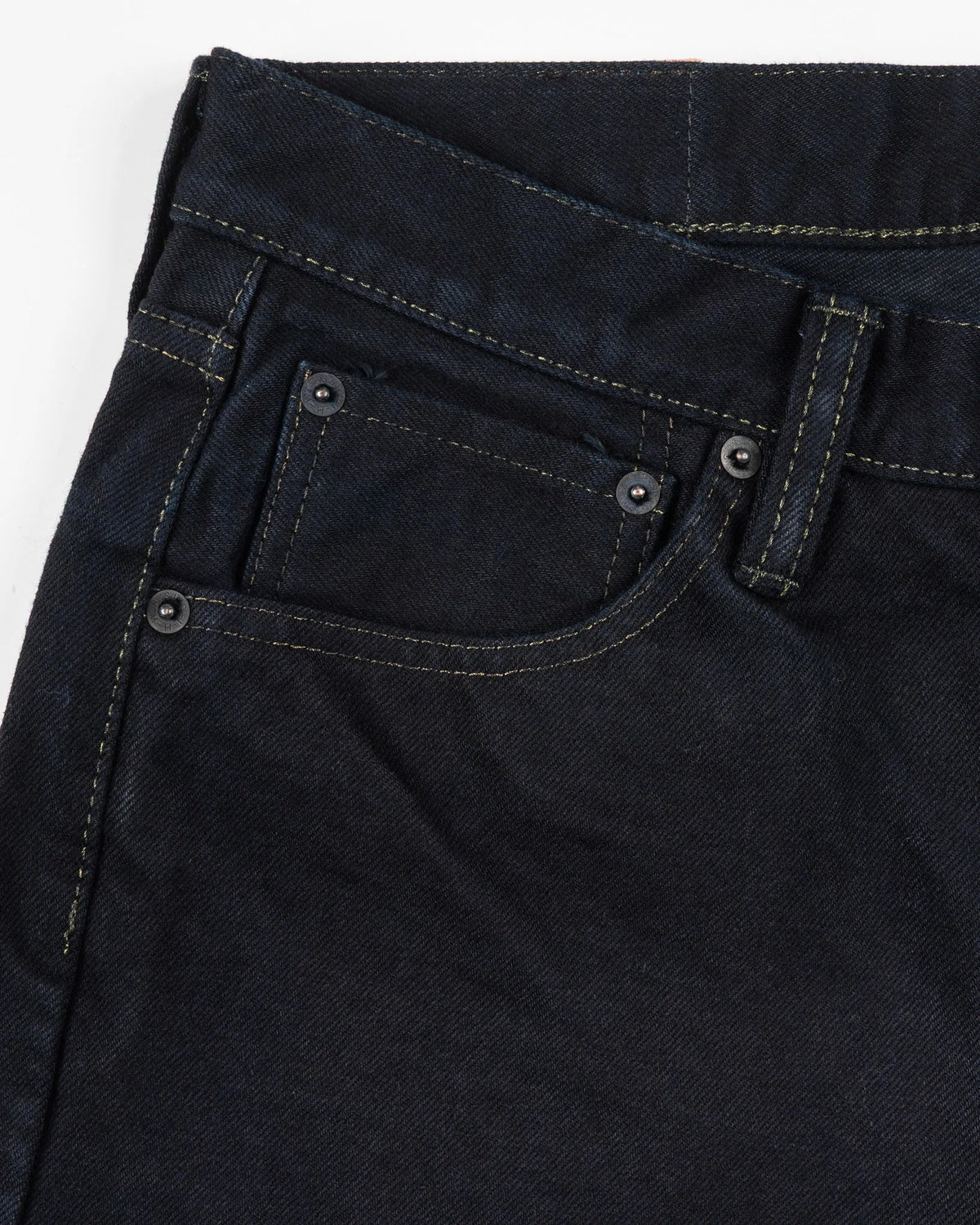 IH-634S-142od 14oz Selvedge Denim Straight Cut Jeans - Indigo Overdyed Black