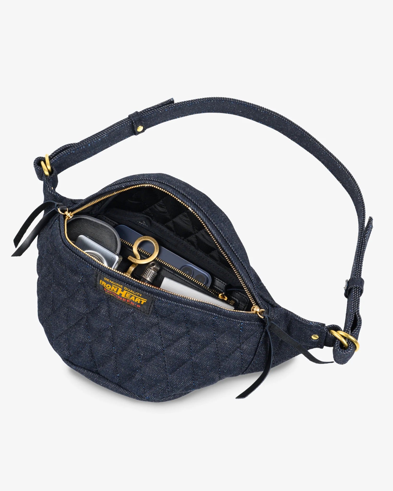 IHE-51-IND 25oz Selvedge Denim Waist Bag - INDIGO