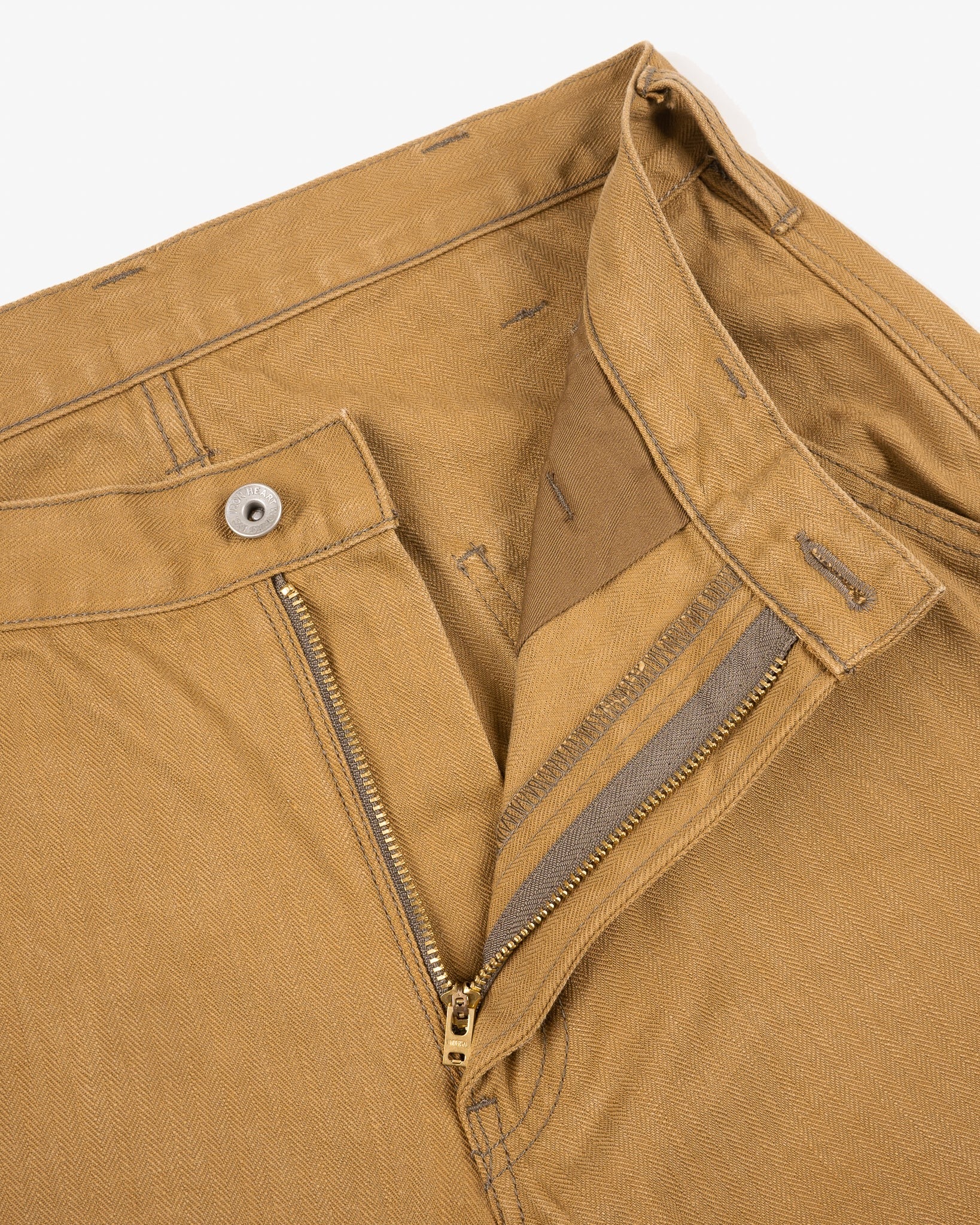 IH-748-BRN 10OZ HERRINGBONE WIDE WORK PANTS - BROWN