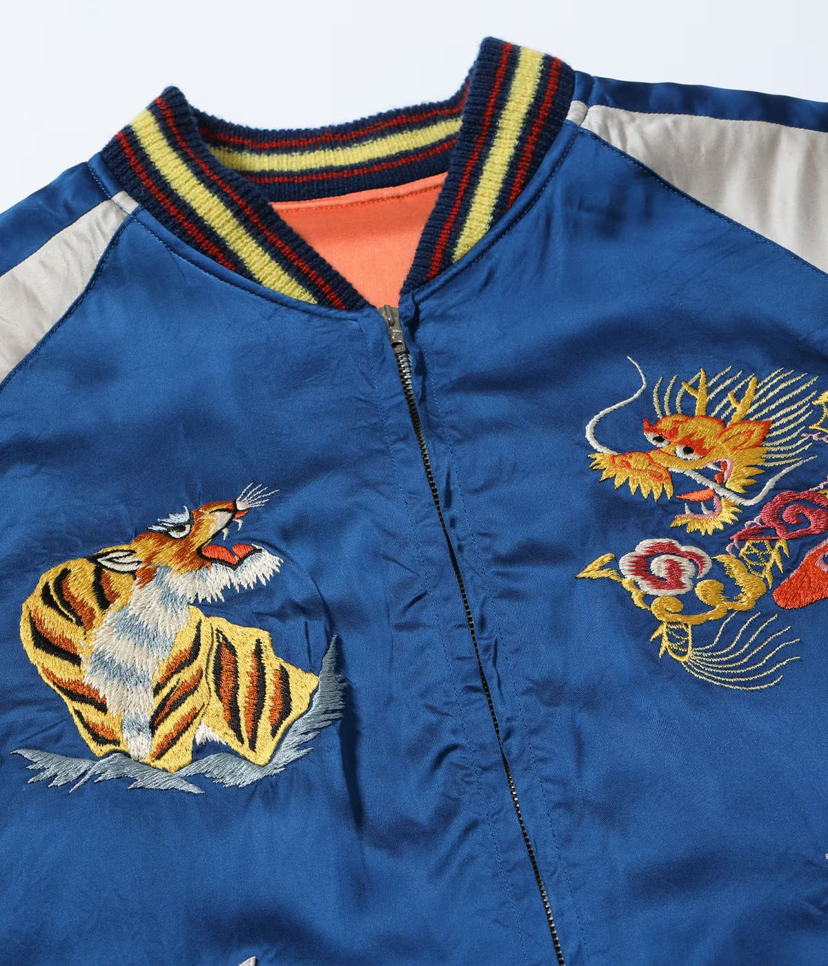 TT15911-159 Late 1940s Style Acetate Souvenir Jacket KOSHO & CO. Special Edition “EAGLE & DRAGON” × “JAPAN MAP” - ORANGE/NAVY