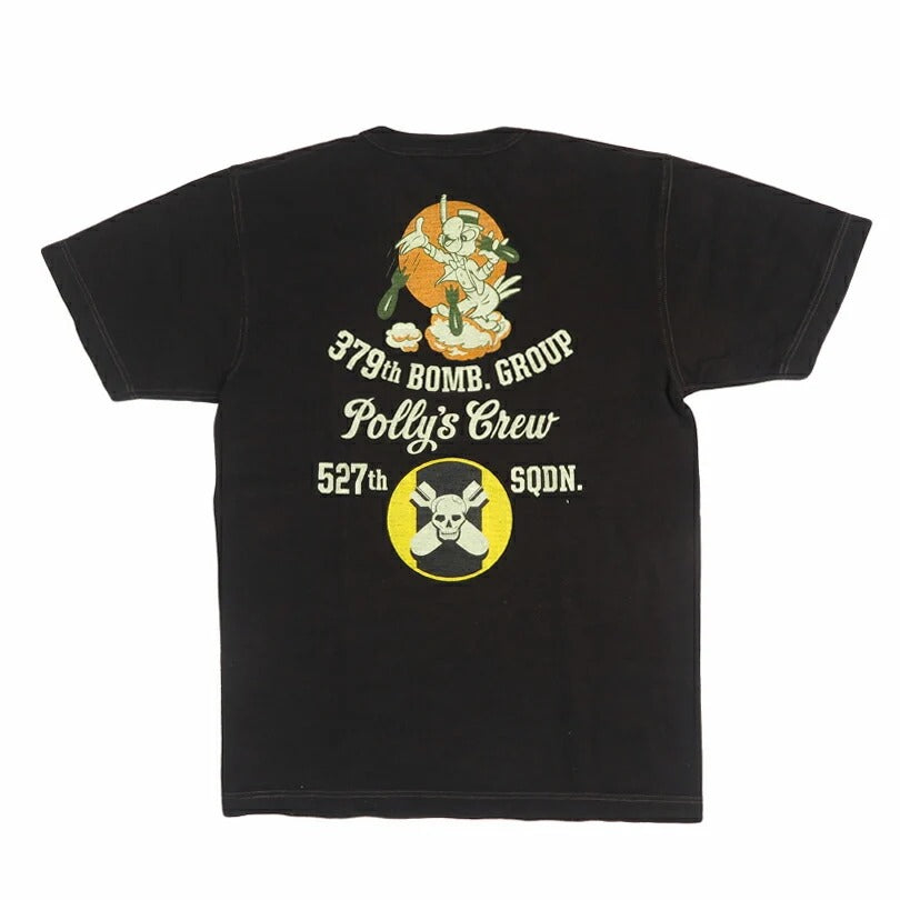 BR79731 Slub Yarn T Shirt  527th SQDN - BLACK