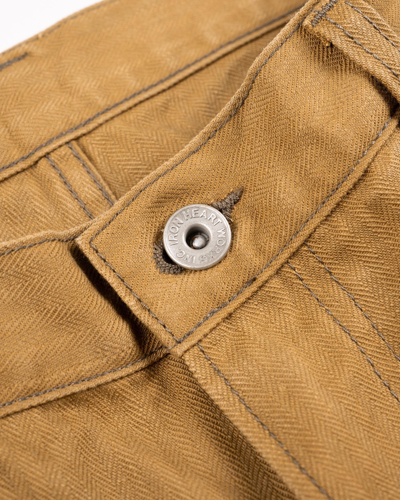 IH-748-BRN 10OZ HERRINGBONE WIDE WORK PANTS - BROWN