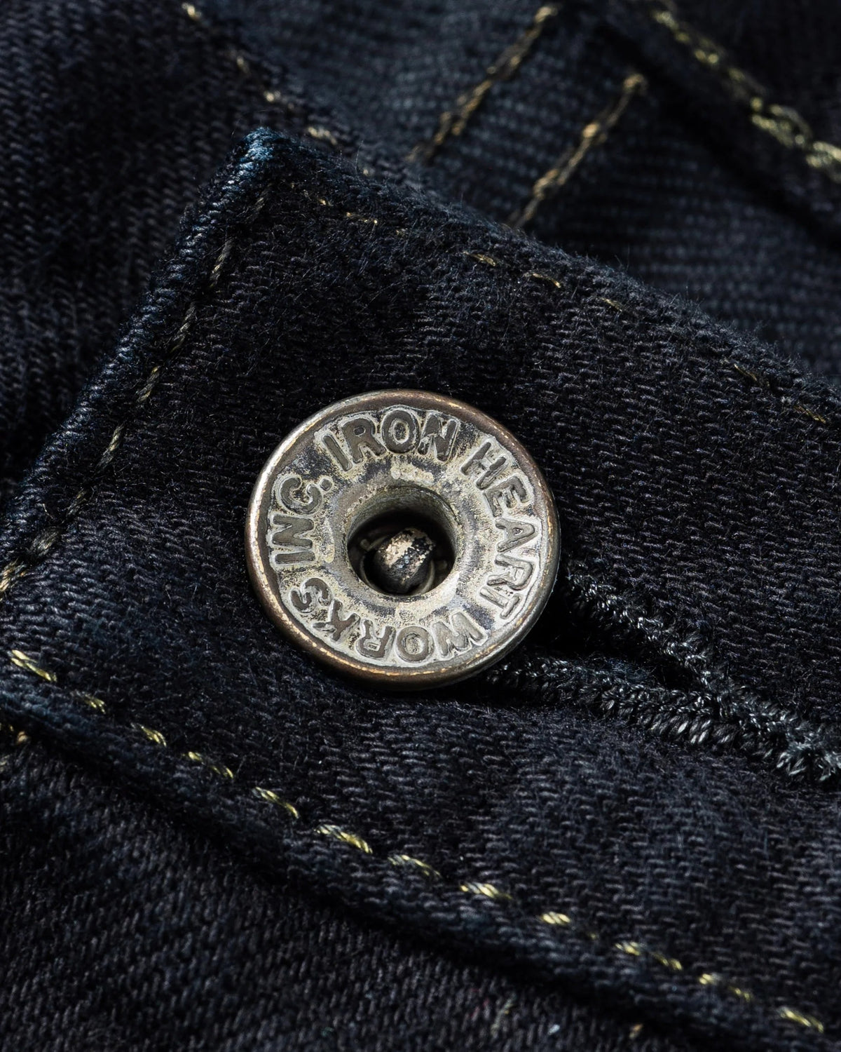 IH-634S-142od 14oz Selvedge Denim Straight Cut Jeans - Indigo Overdyed Black