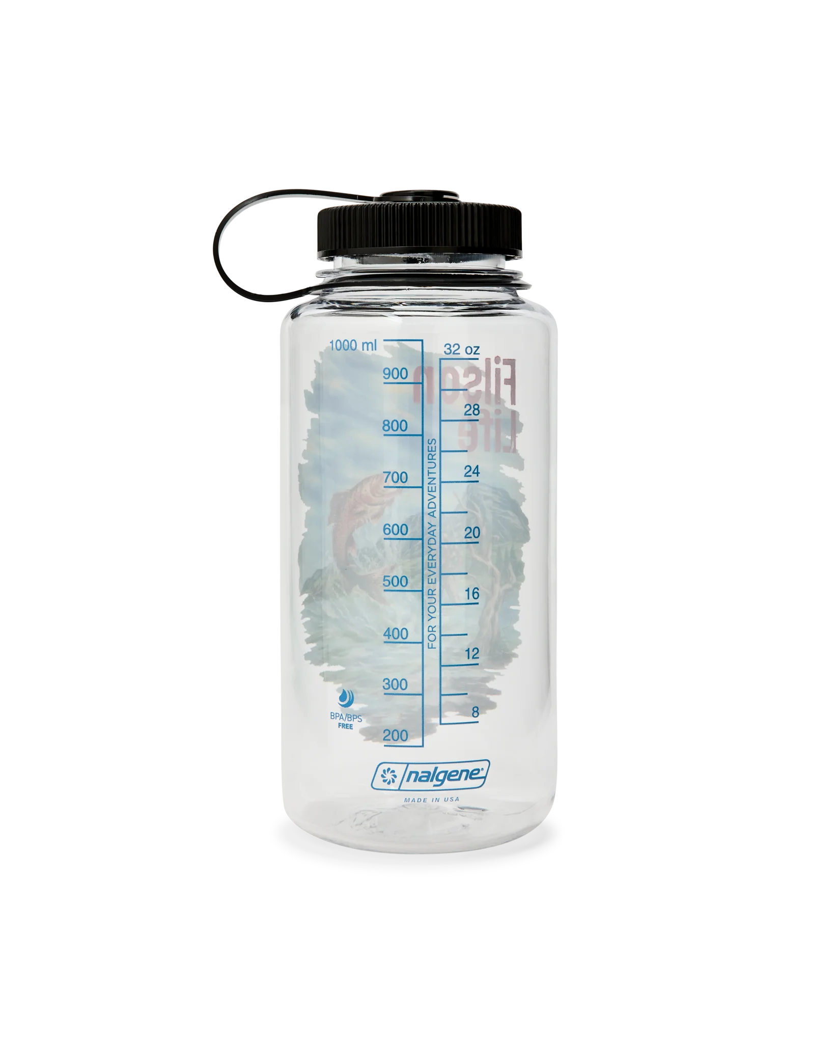 FISHING GRAPHIC NALGENE BOTTLE - CLEAR