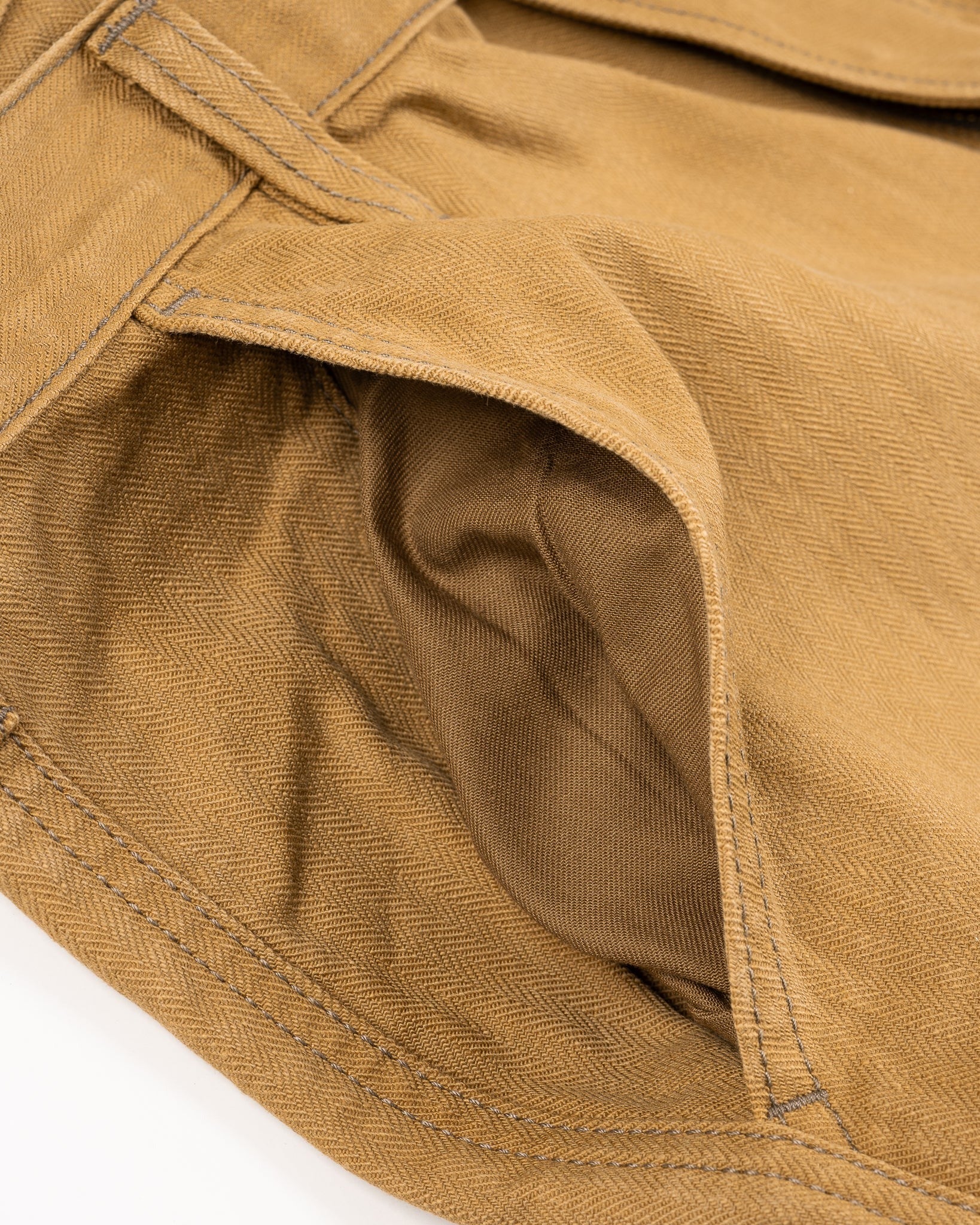 IH-748-BRN 10OZ HERRINGBONE WIDE WORK PANTS - BROWN