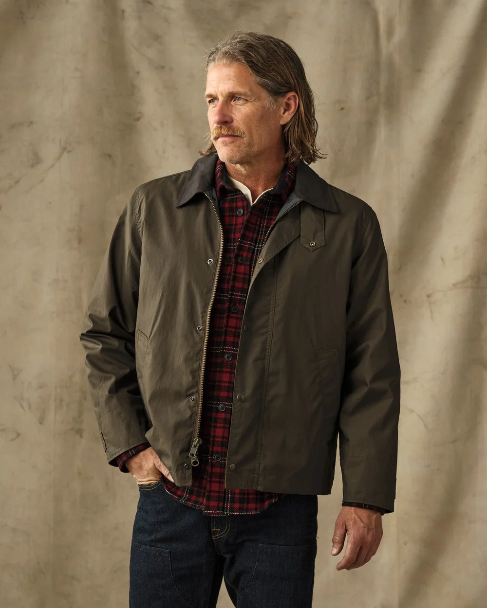 Dry Wax Short Field Jacket - BURNT OLIVE