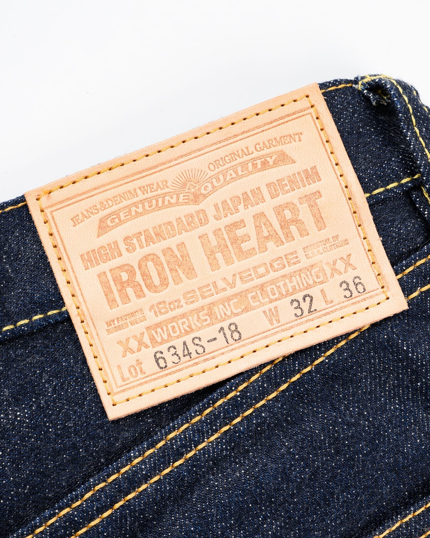 IH-634S-18 18oz Vintage Selvedge Straight Cut - INDIGO