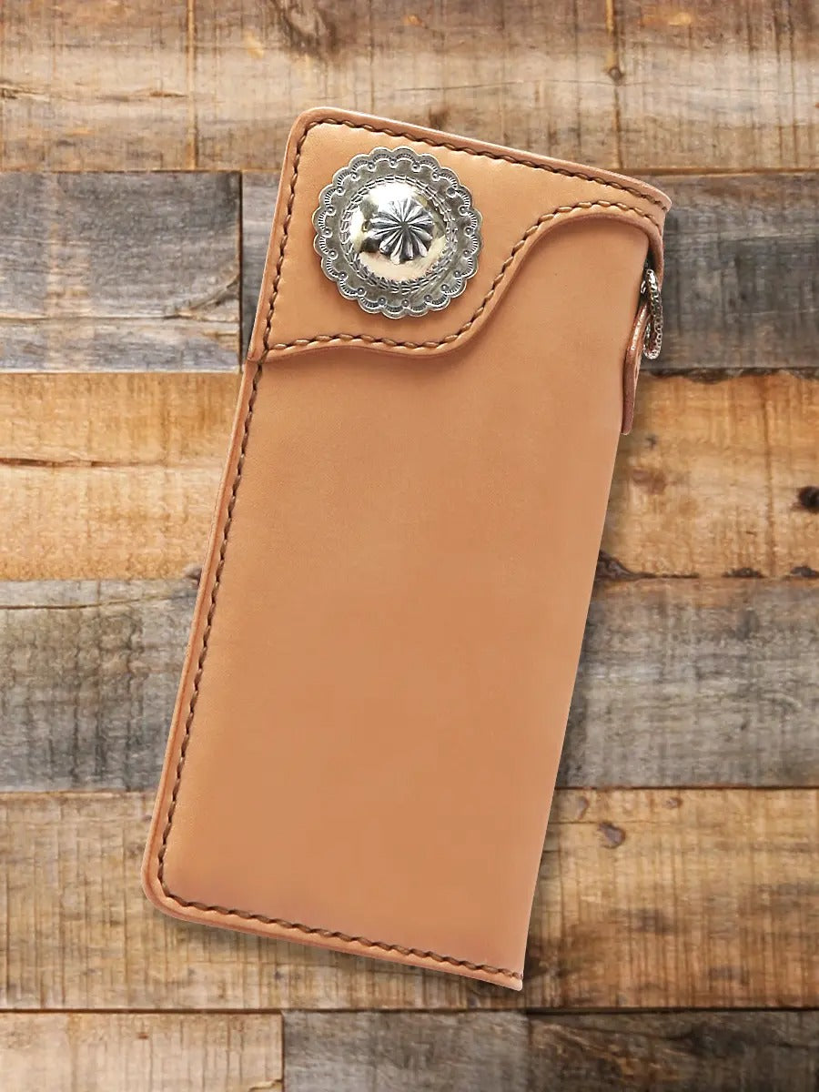 FN-WLN1-4SC HARNESS LEATHER LONG WALLET / CONCHO - TAN