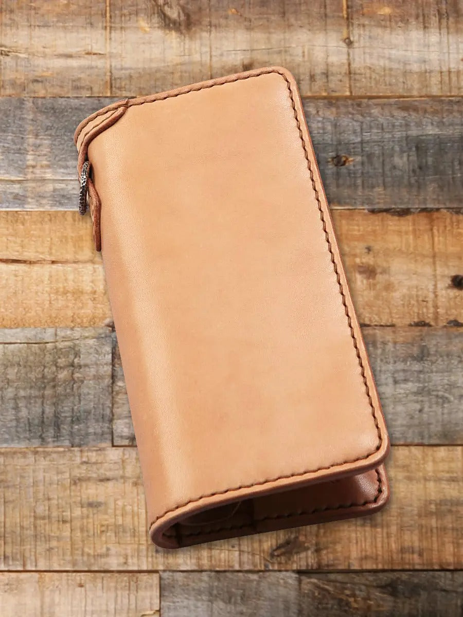 FN-WLN1-4SC HARNESS LEATHER LONG WALLET / CONCHO - TAN