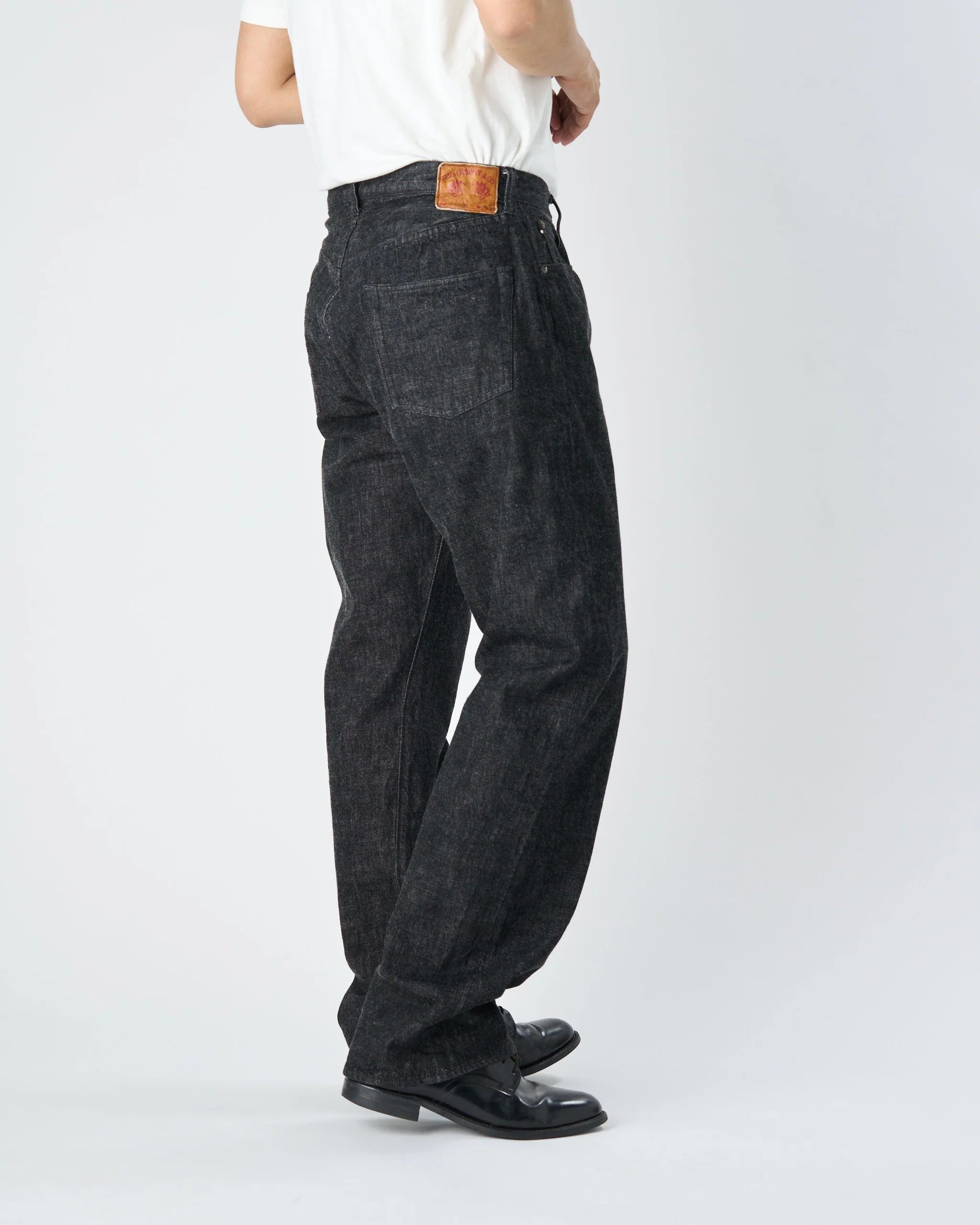 0105BK Wide Black Denim - BLACK