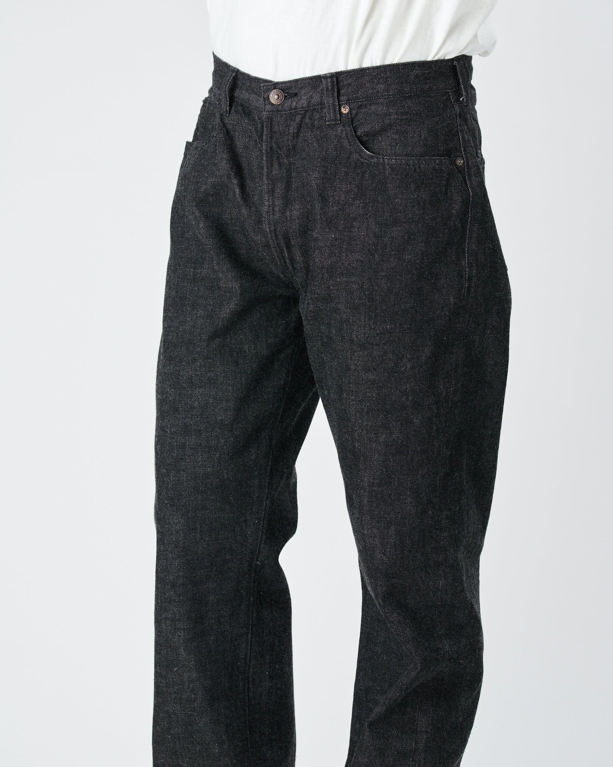 0105BK Wide Black Denim - BLACK