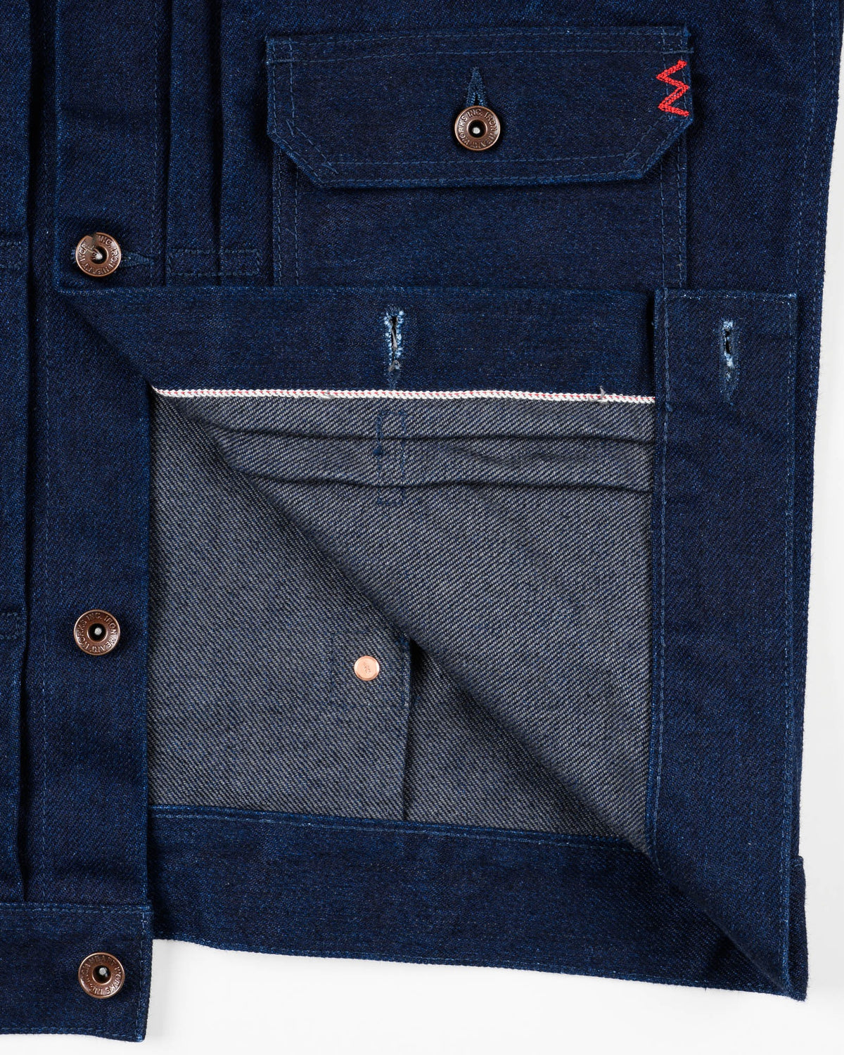 IHJ-140-IG 19oz Selvedge Denim Type I Jacket - INDIGO/GREY