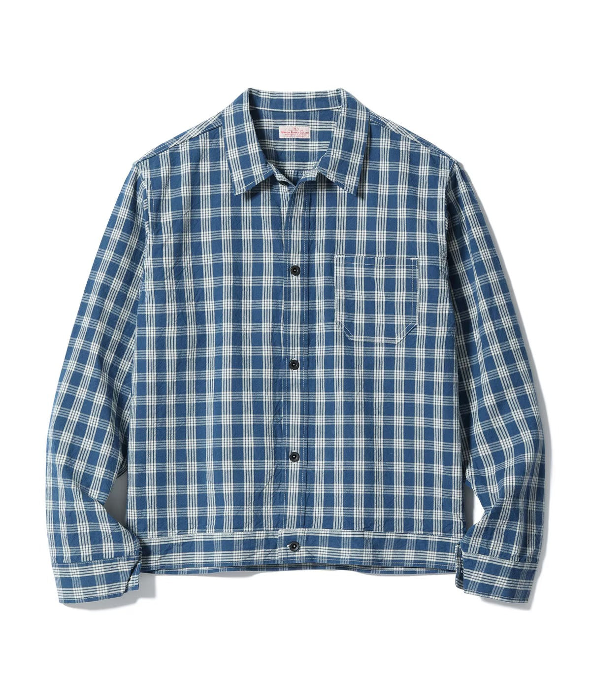 US15901 UNION SUPPLY PALAKA CHECK SHIRT BLOUSE - INDIGO