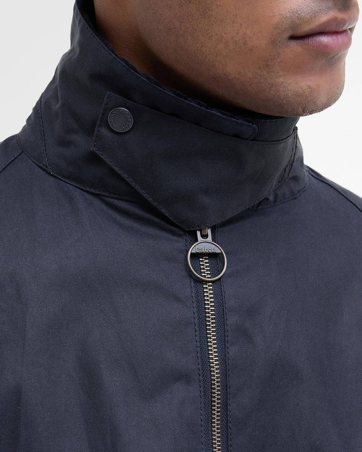 SHORT BEDALE WAX JACKET - NAVY