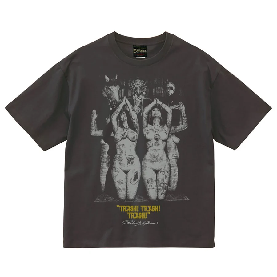 “TRASH! TRASH! TRASH!” Square T-Shirt - FADED BLACK