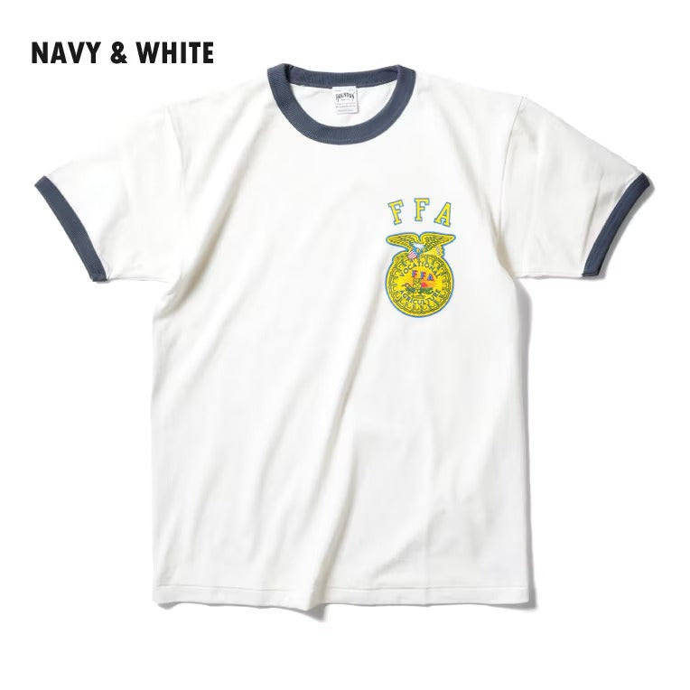 22452 PRINT RINGER TEE (FFA) - NAVY/WHITE