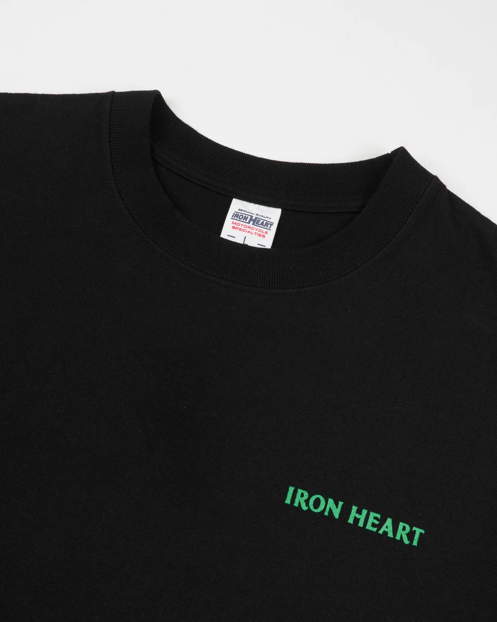 IHT-555-BLK 7.5OZ PRINTED LOOPWHEEL CREW NECK T-SHIRT - BLACK