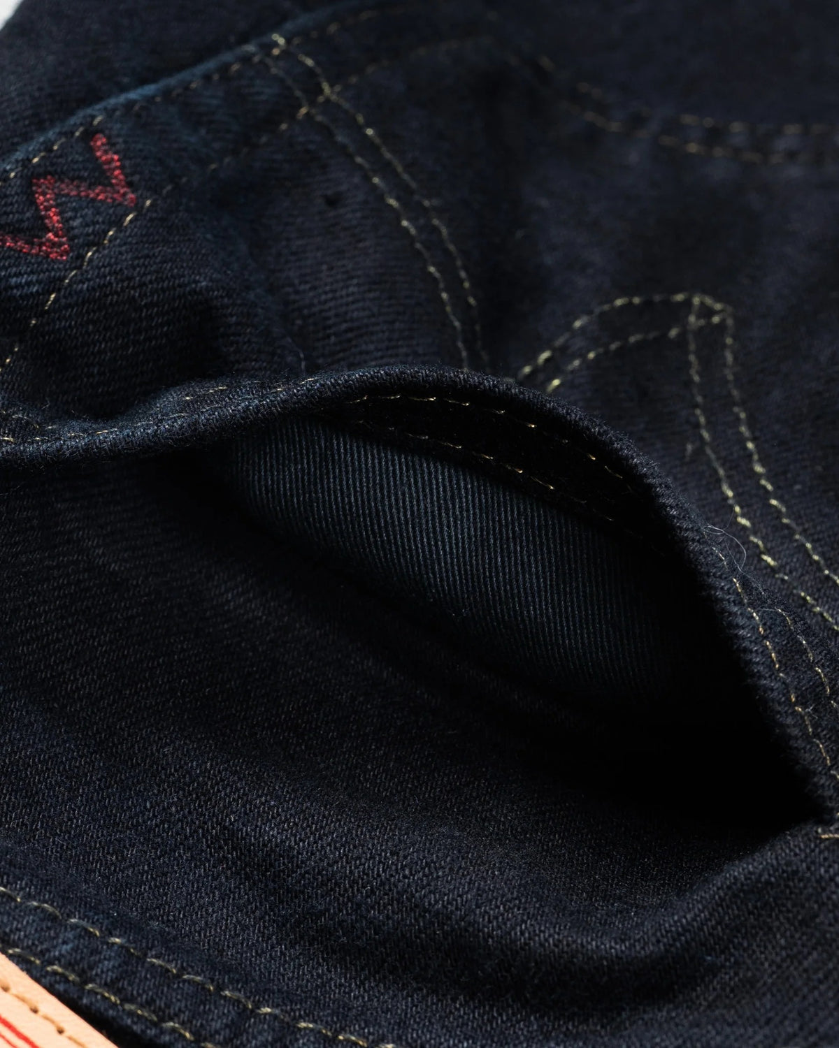 IH-634S-142od 14oz Selvedge Denim Straight Cut Jeans - Indigo Overdyed Black