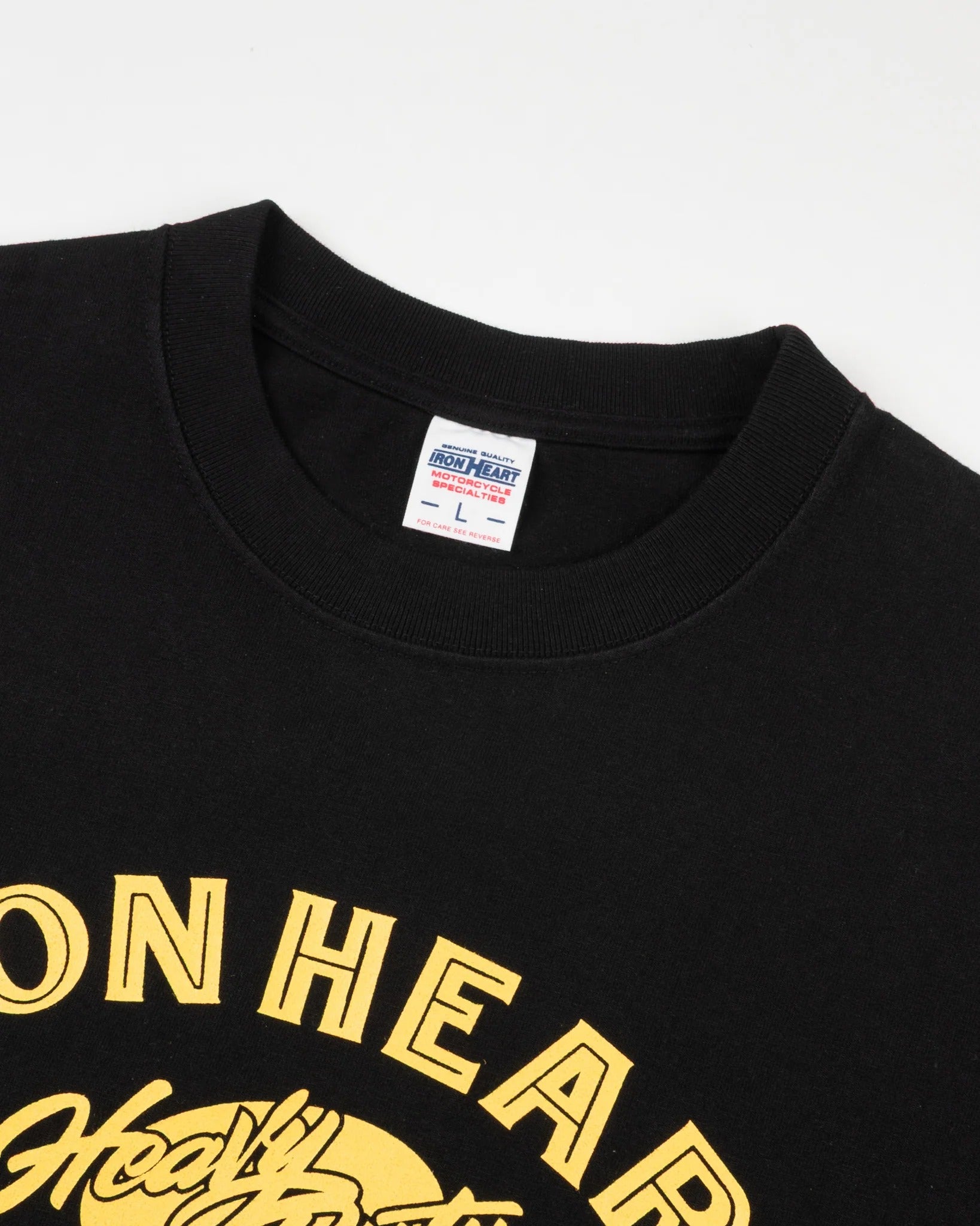 IHT-2602-BLK 7.5OZ PRINTED LOOPWHEEL CREW NECK T-SHIRT - BLACK