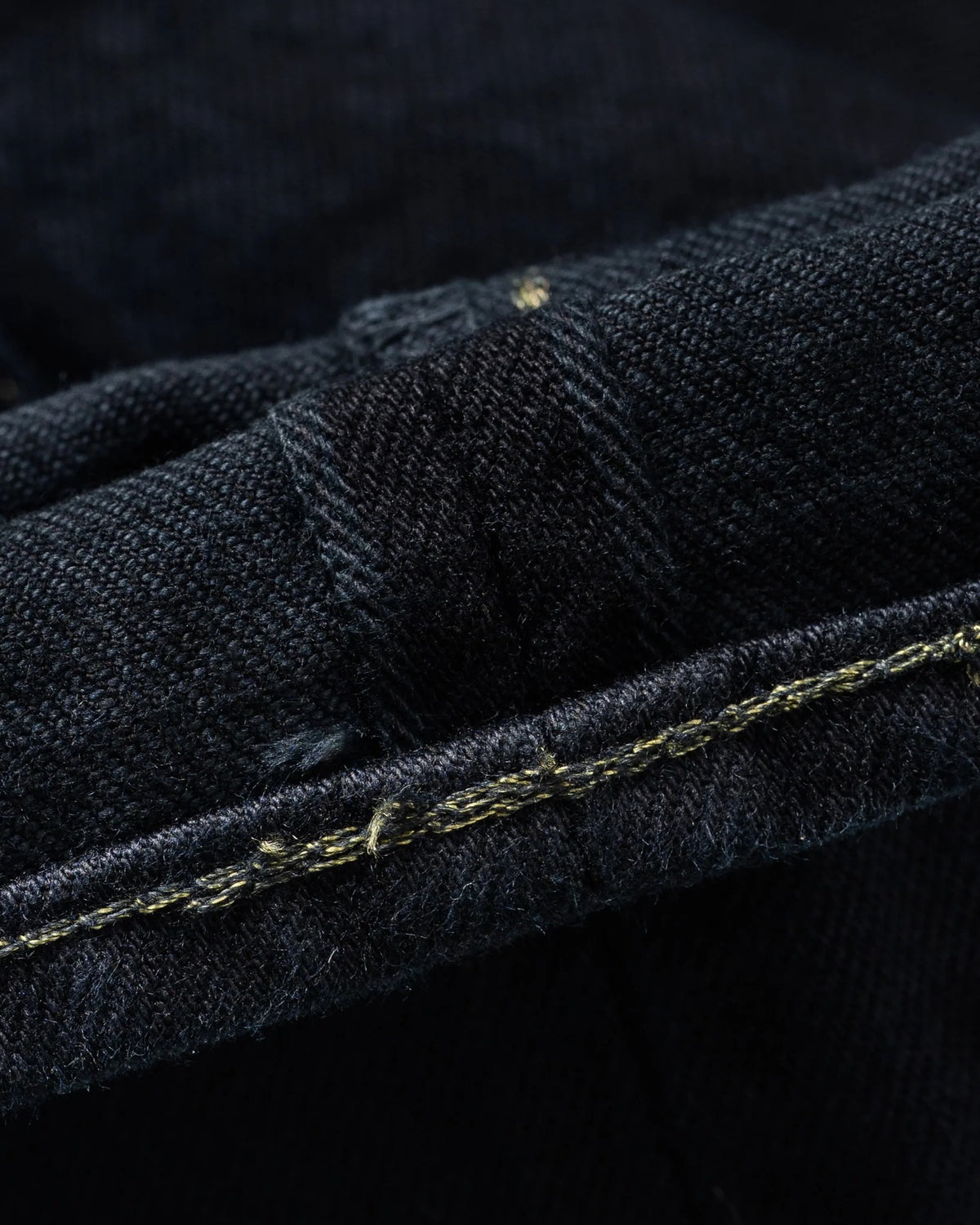 IH-634S-142od 14oz Selvedge Denim Straight Cut Jeans - Indigo Overdyed Black