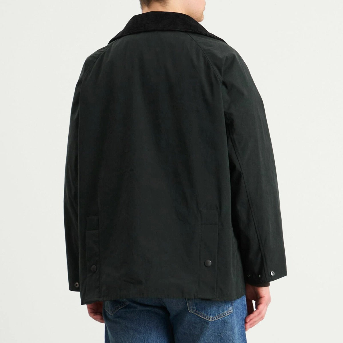 OS PEACHED BEDALE CASUAL JACKET - BLACK