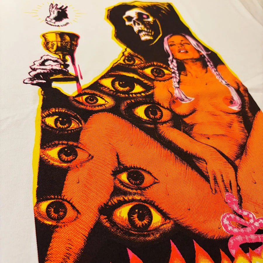 “ONE ROOM SEX SABATO” Square T-Shirt - WHITE