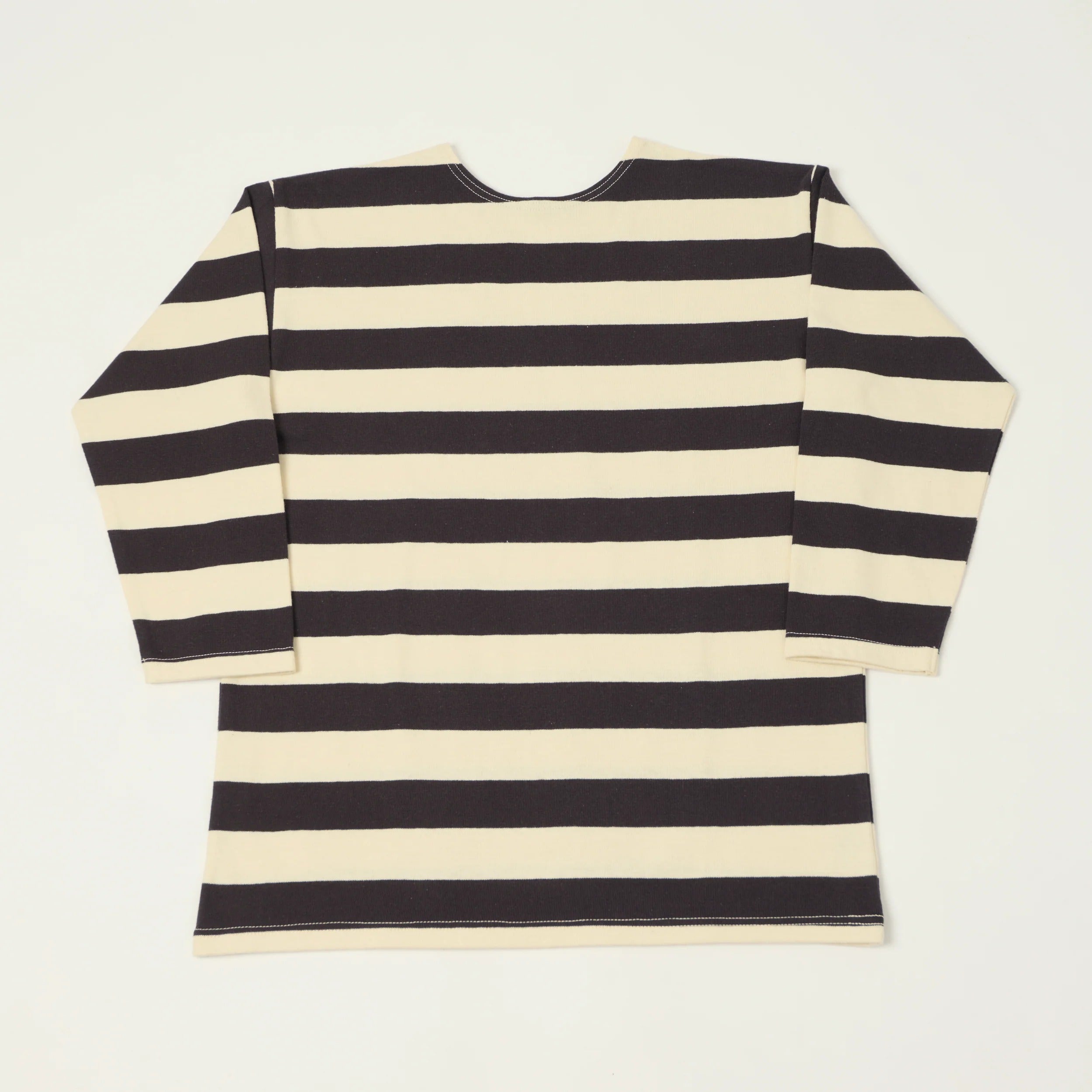 4051 7/8 SLEEVE 2-INCH BORDER TEE - BLACK/NATURAL