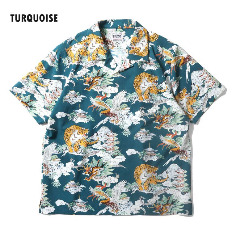 41313 VENT NYLON RIP OPEN COLLAR SHIRT (Three-way design) - TURQUOISE