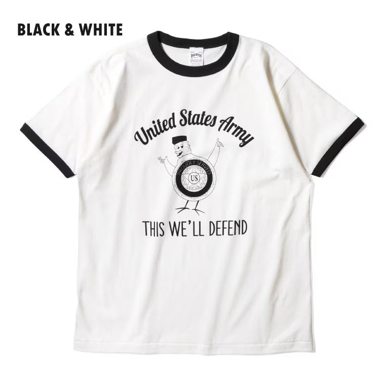 22413 PRINT RINGER TEE (US ARMY) - BLACK/WHITE