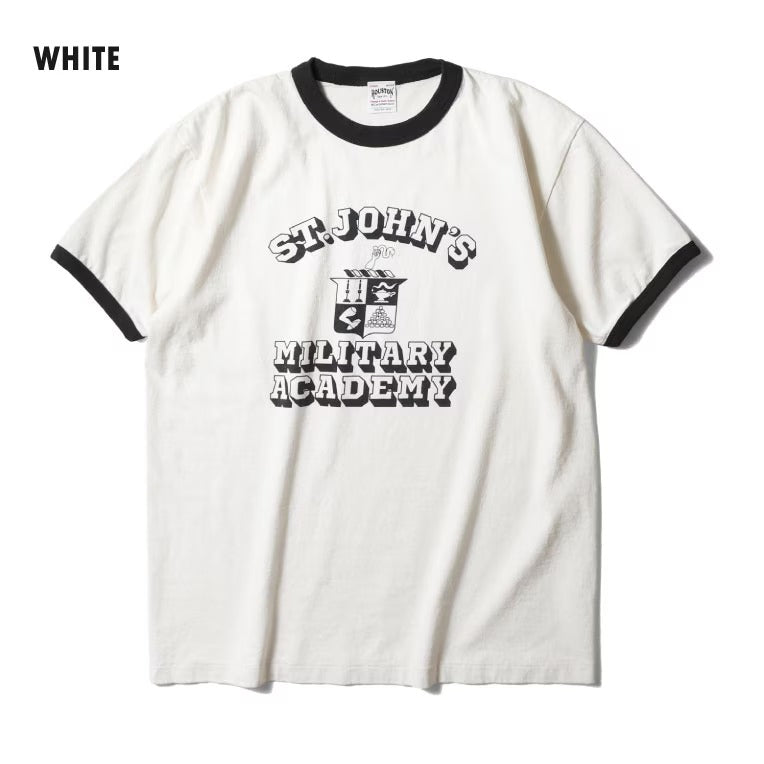 22412 PIGMENT PRINT RINGER TEE (MILITARY ACADEMY) - WHITE
