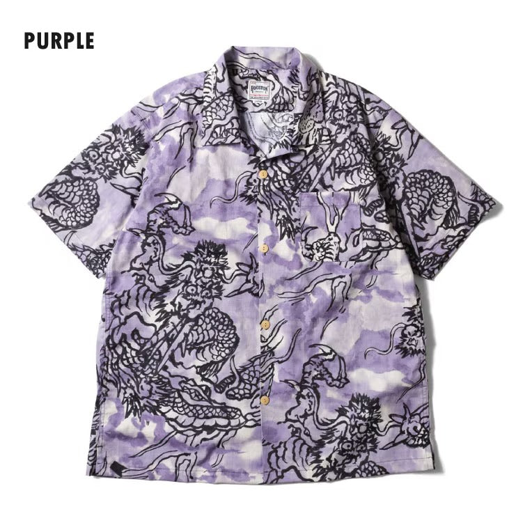 41355 ALOHA SHIRT (DRAGON) - PURPLE