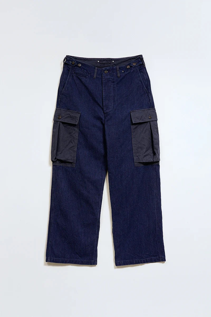 40S MONKEY PANTS MIXED HERRINGBONE - INDIGO