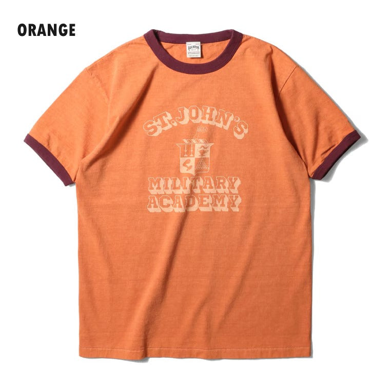 22412 PIGMENT PRINT RINGER TEE (MILITARY ACADEMY) - ORANGE