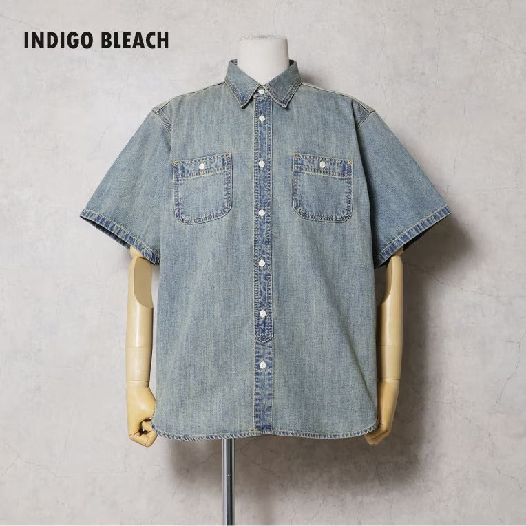 41341 U.S. COTTON DENIM S/S WORK SHIRT - BLEACH