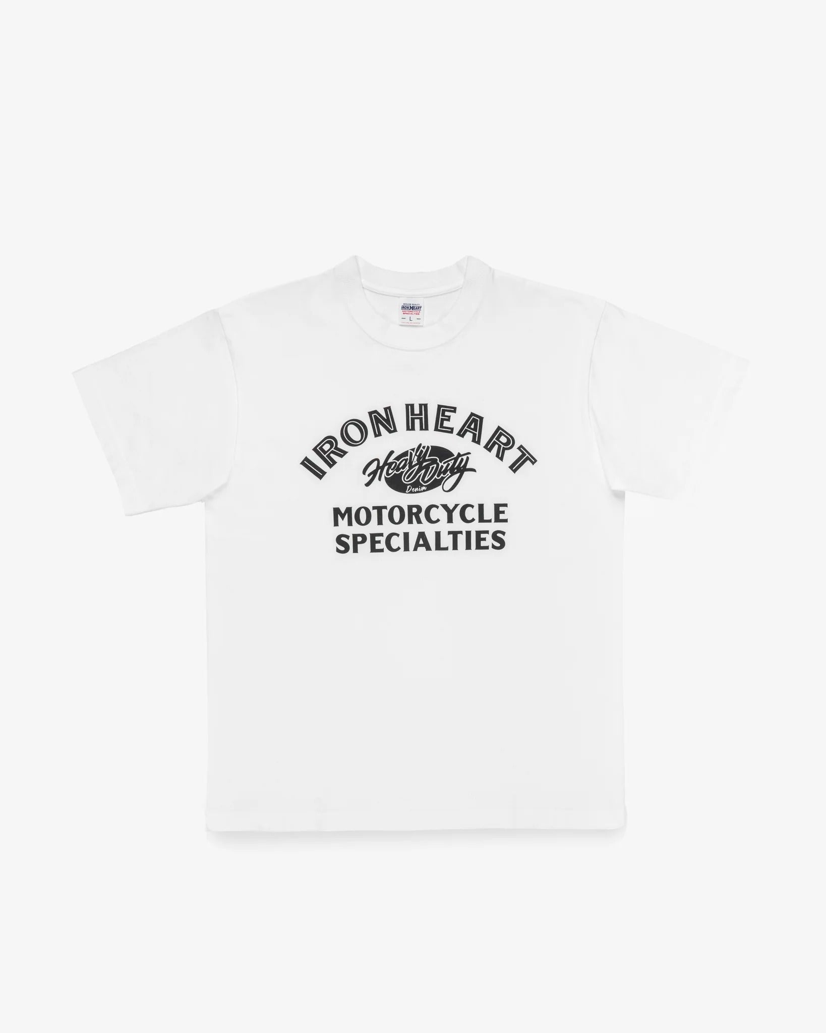 IHT-2602-WHT 7.5OZ PRINTED LOOPWHEEL CREW NECK T-SHIRT - WHITE