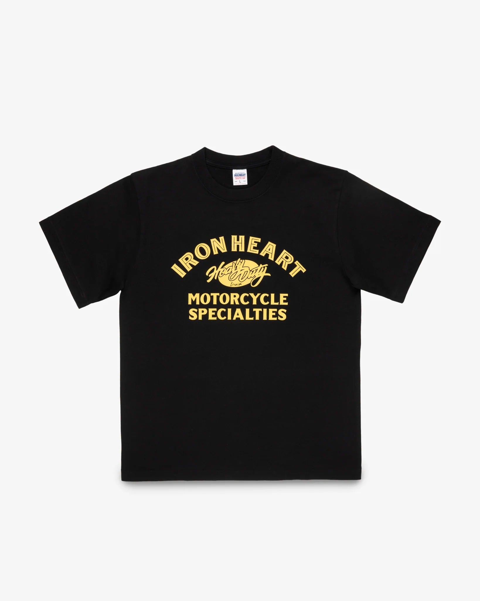 IHT-2602-BLK 7.5OZ PRINTED LOOPWHEEL CREW NECK T-SHIRT - BLACK