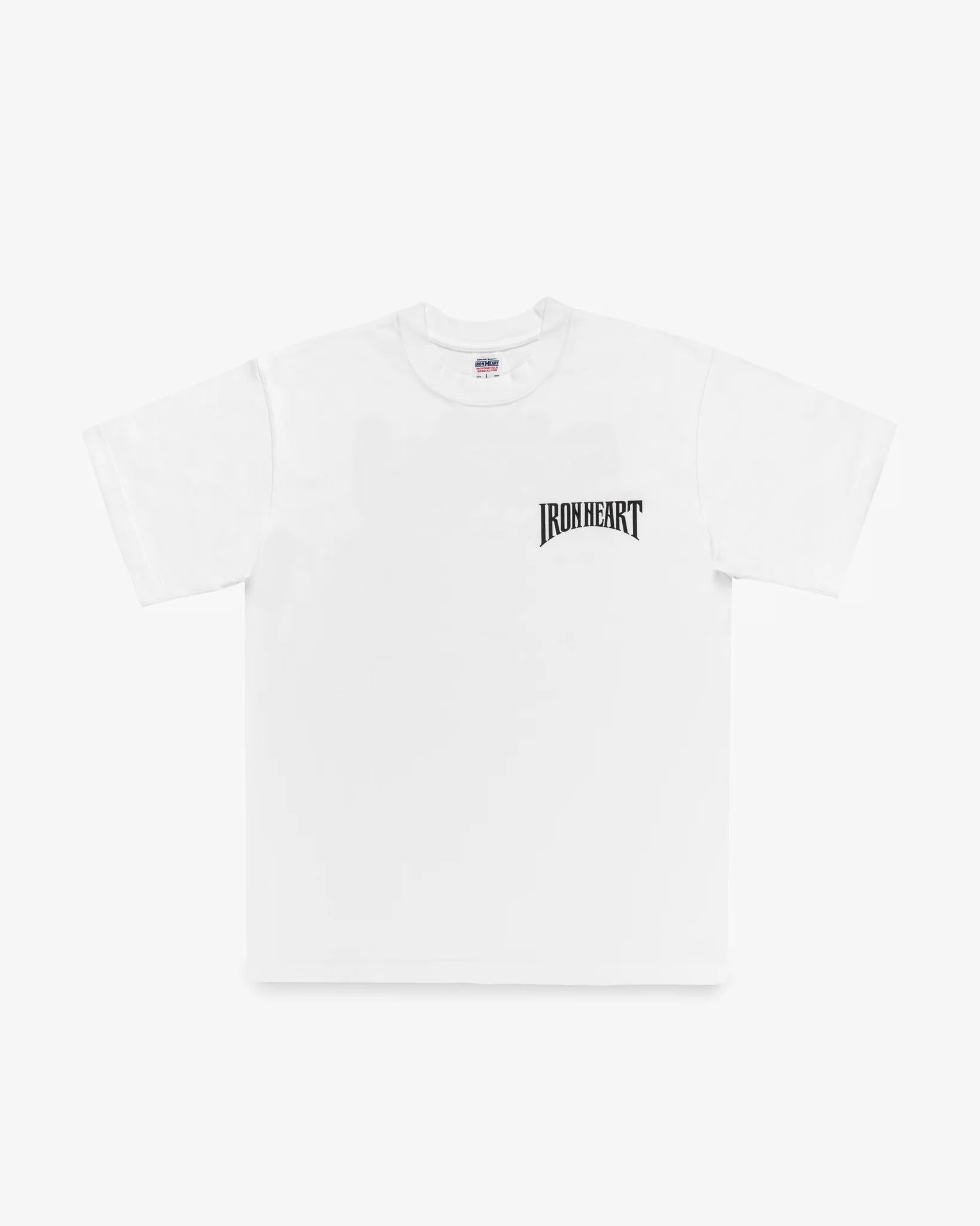 IHT-2601-WHT 7.5OZ PRINTED LOOPWHEEL CREW NECK T-SHIRT - WHITE