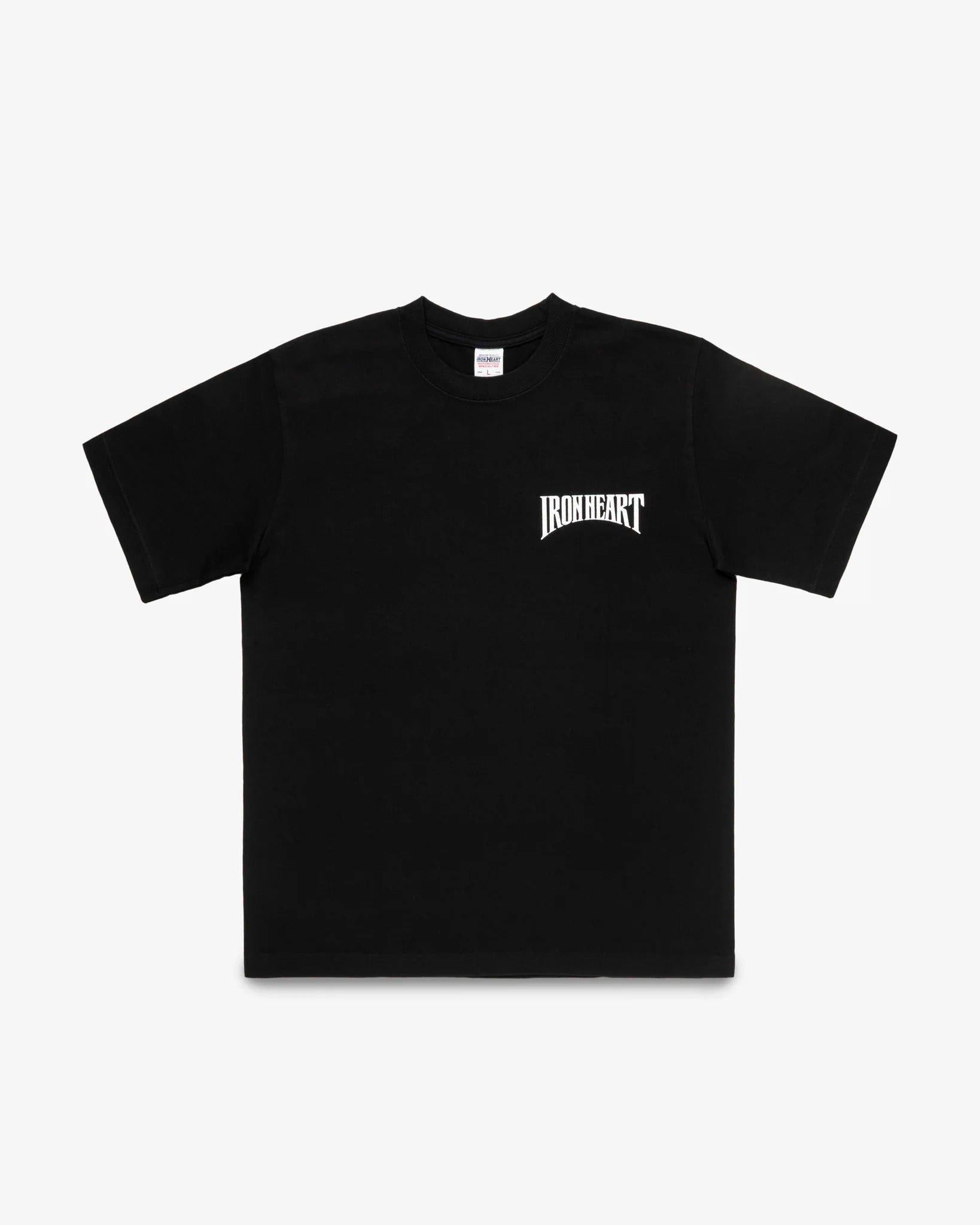IHT-2601-BLK 7.5OZ PRINTED LOOPWHEEL CREW NECK T-SHIRT - BLACK