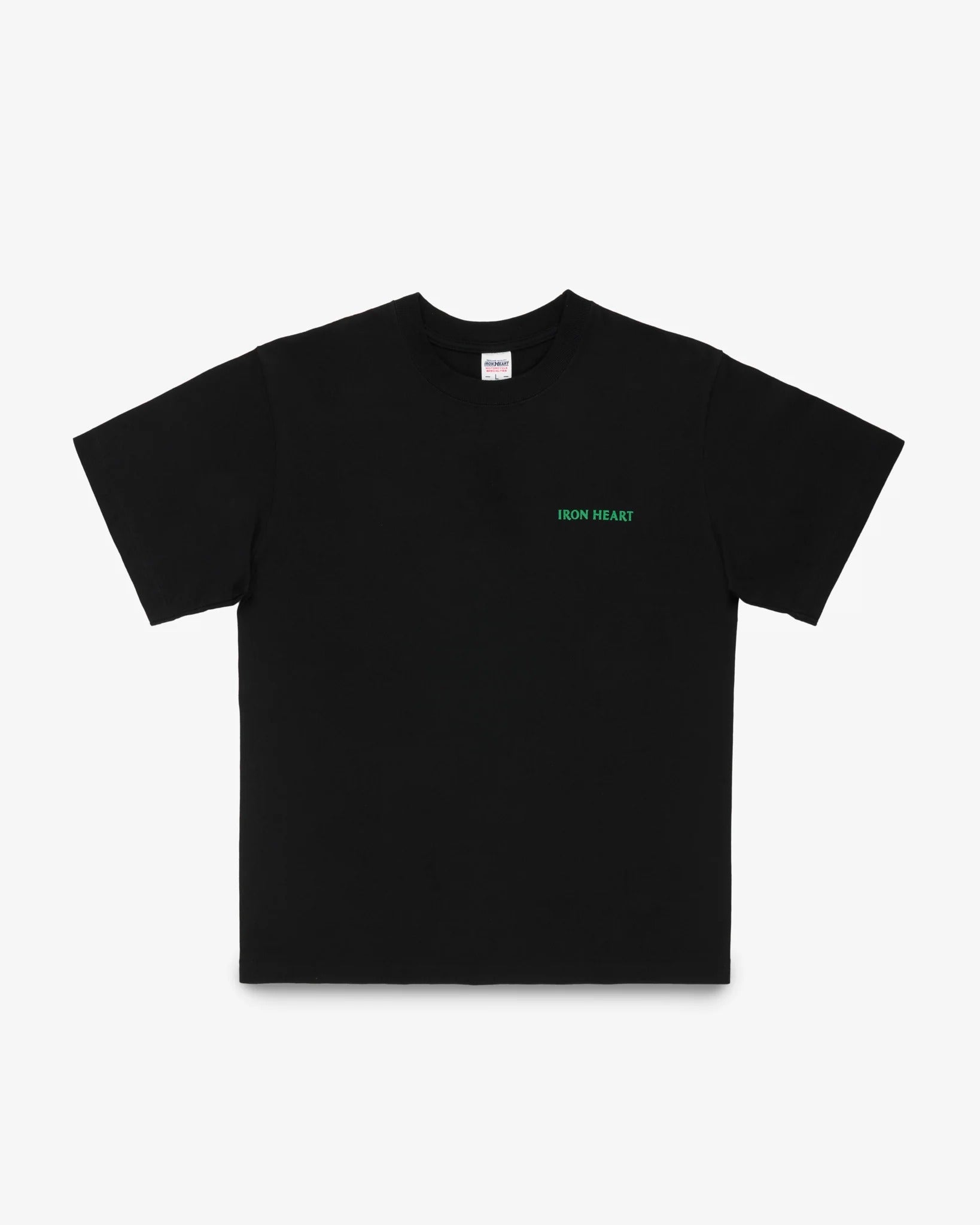 IHT-555-BLK 7.5OZ PRINTED LOOPWHEEL CREW NECK T-SHIRT - BLACK